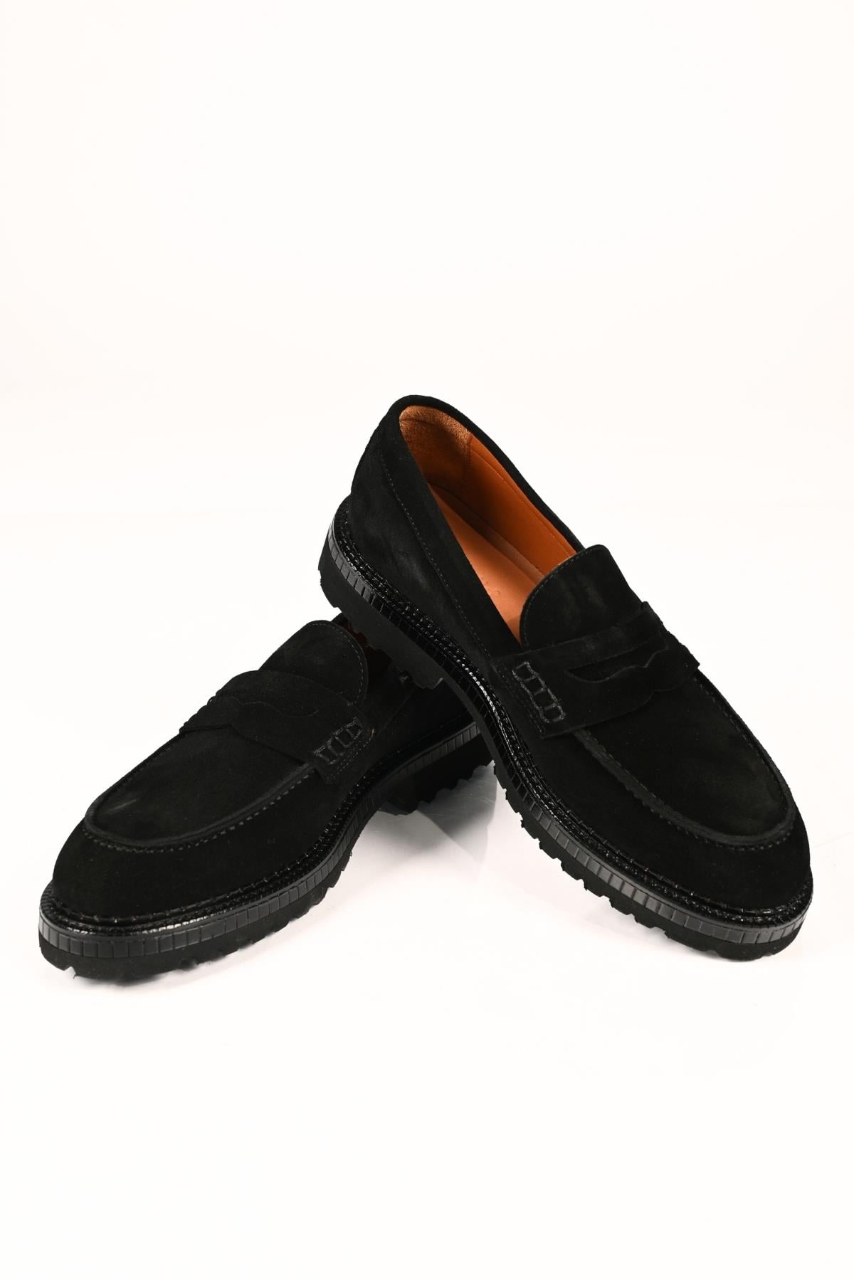 Bestello Bağcıksız  Eva Taban Hakiki Deri Loafer 174-802 Erkek Ayakkabı174-802_SIYAH SUET_40Loafer