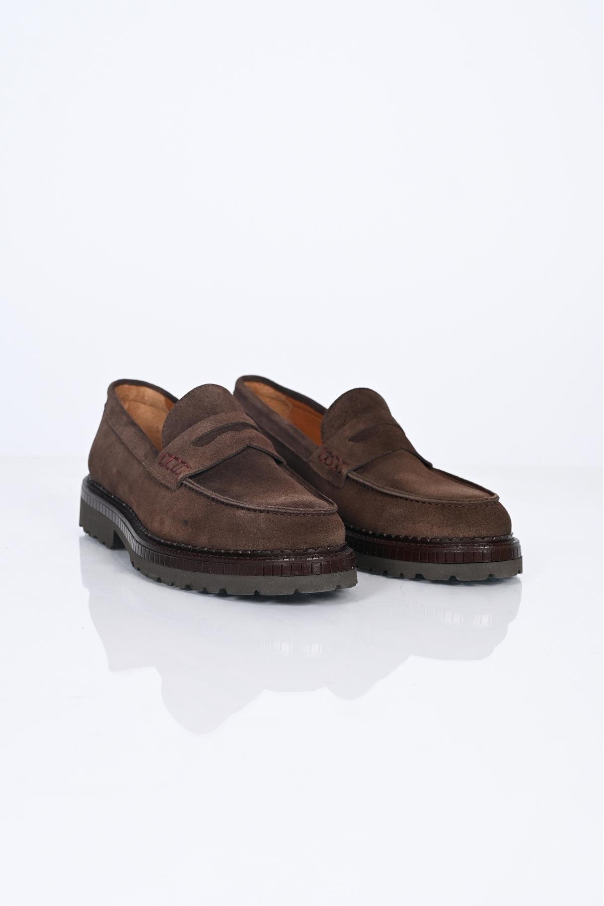 Bestello Bağcıksız  Eva Taban Hakiki Deri Loafer 174-802 Erkek Ayakkabı174-802_KAHVE SUET_40Loafer