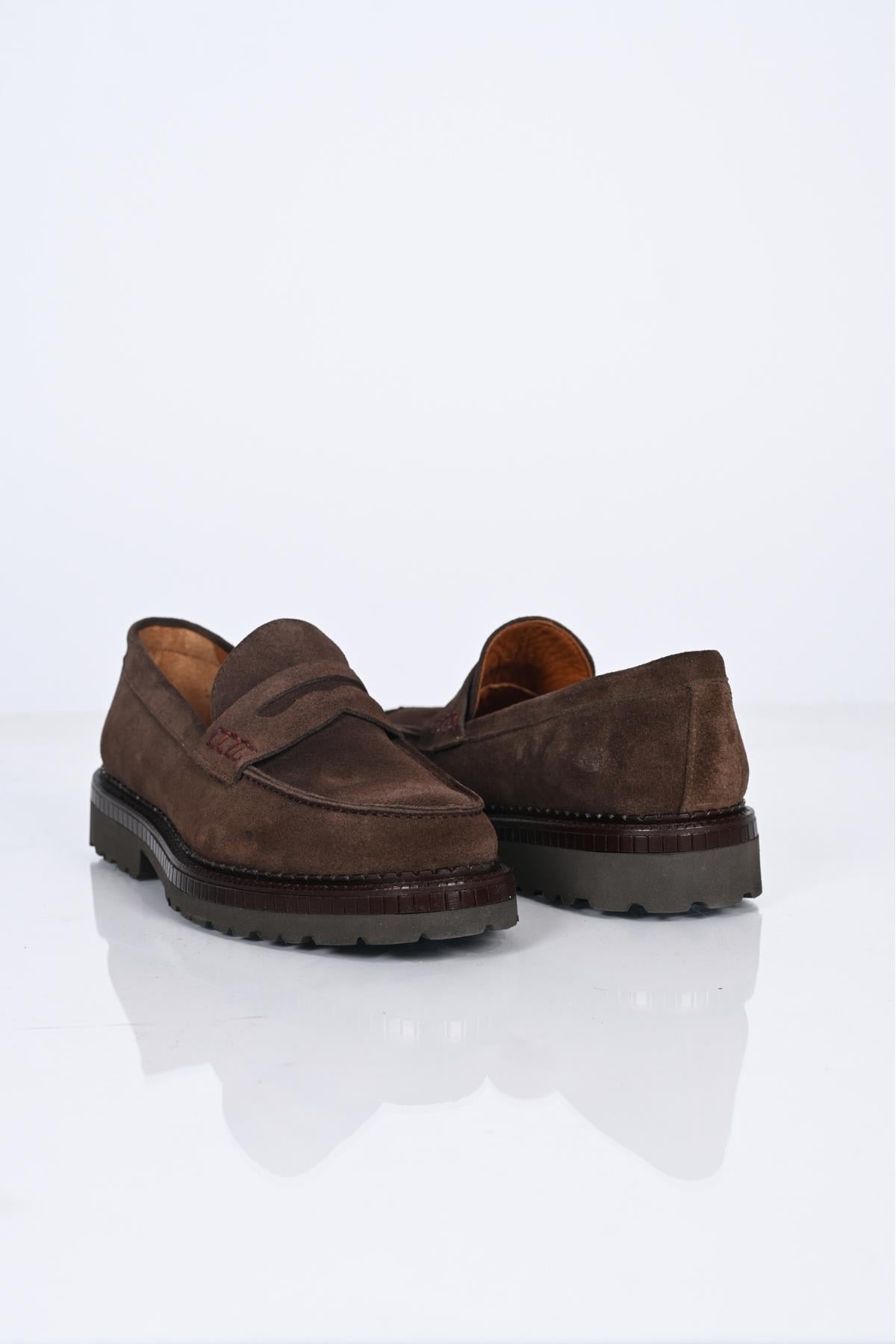 Bestello Bağcıksız  Eva Taban Hakiki Deri Loafer 174-802 Erkek Ayakkabı174-802_KAHVE SUET_40Loafer