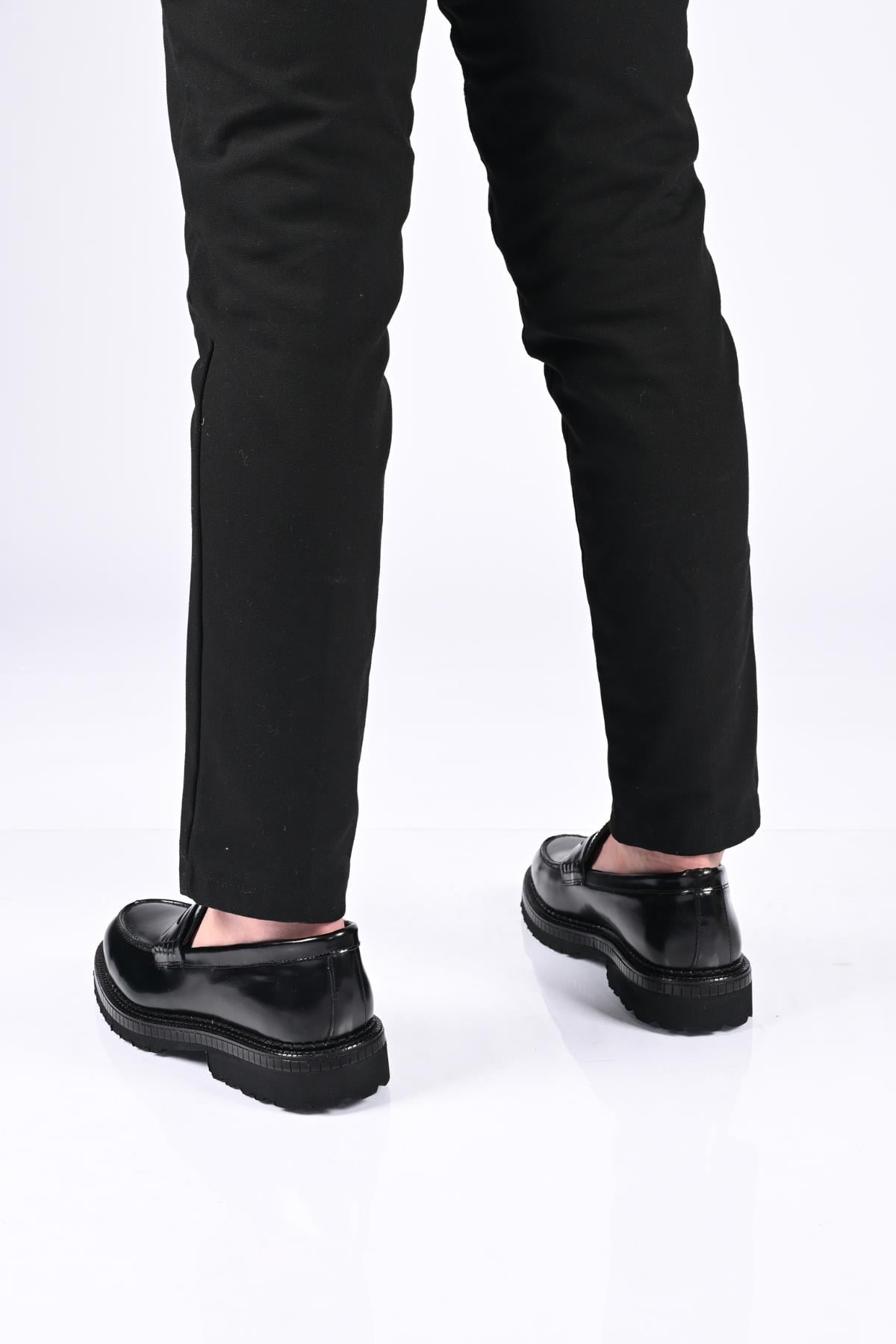 Bestello Bağcıksız  Eva Taban Hakiki Deri Loafer 174-802 Erkek Ayakkabı174-802_SIYAH ACMA_40Loafer