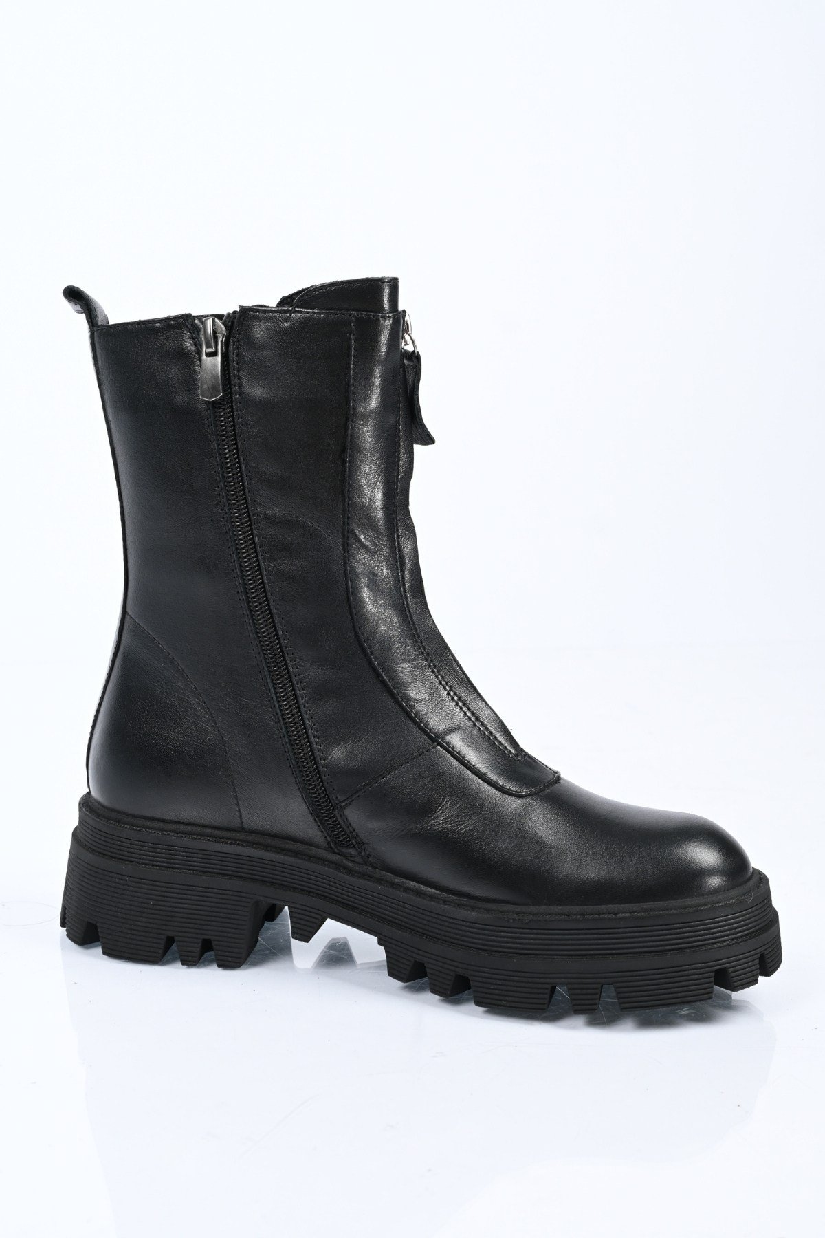 Bestello Bağcıksız Fermuarlı Hakiki Deri Casual Bot 336-0202 Kadın Bot336-0202_SIYAH_36Casual Boots