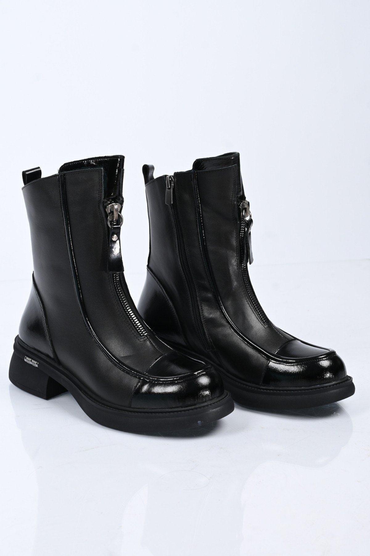 Bestello Bağcıksız Fermuarlı Hakiki Deri Casual Bot 347-7616 Kadın Bot347-7616_SIYAH_36Casual Boots