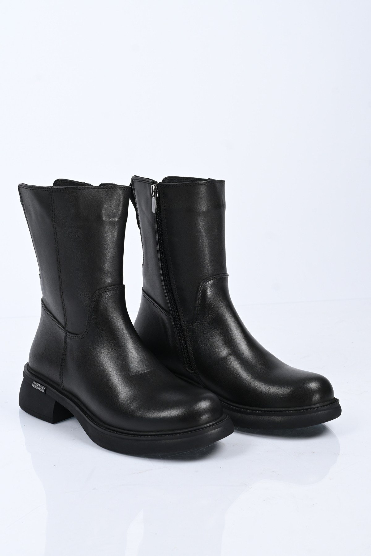 Bestello Bağcıksız Fermuarlı Hakiki Deri Casual Bot 347-7614 Kadın Bot347-7614_SIYAH_36Casual Boots
