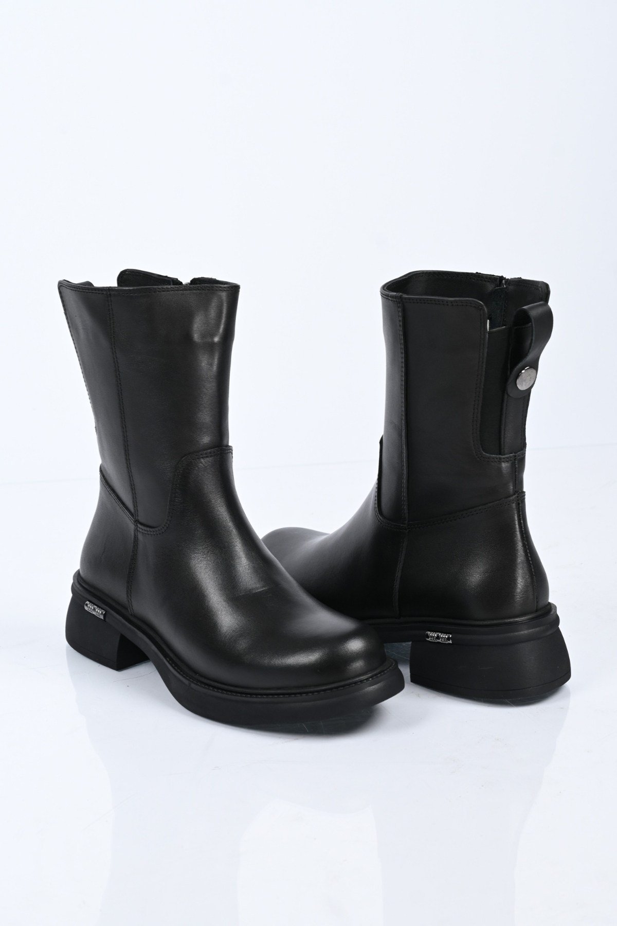 Bestello Bağcıksız Fermuarlı Hakiki Deri Casual Bot 347-7614 Kadın Bot347-7614_SIYAH_36Casual Boots