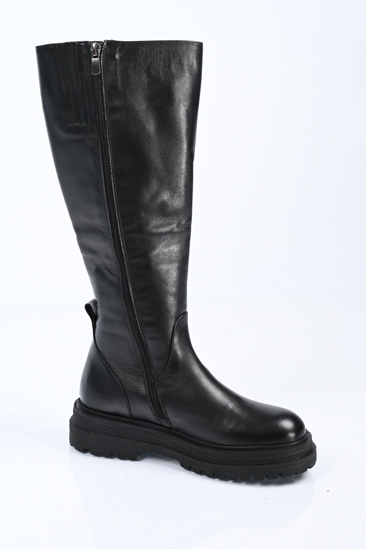 Bestello Bağcıksız Fermuarlı Hakiki Deri Çizme 336-0209 Kadın Çizme336-0209_SIYAH_36High Boots