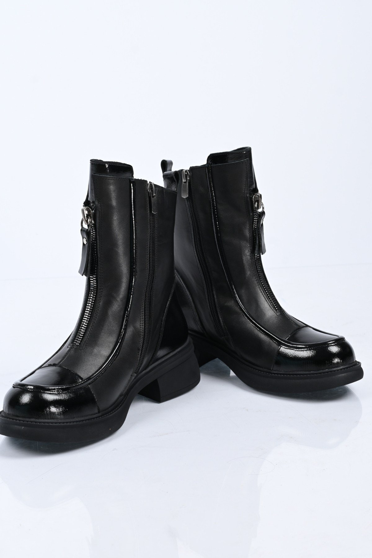 Bestello Bağcıksız Fermuarlı Hakiki Deri Casual Bot 347-7616 Kadın Bot347-7616_SIYAH_36Casual Boots
