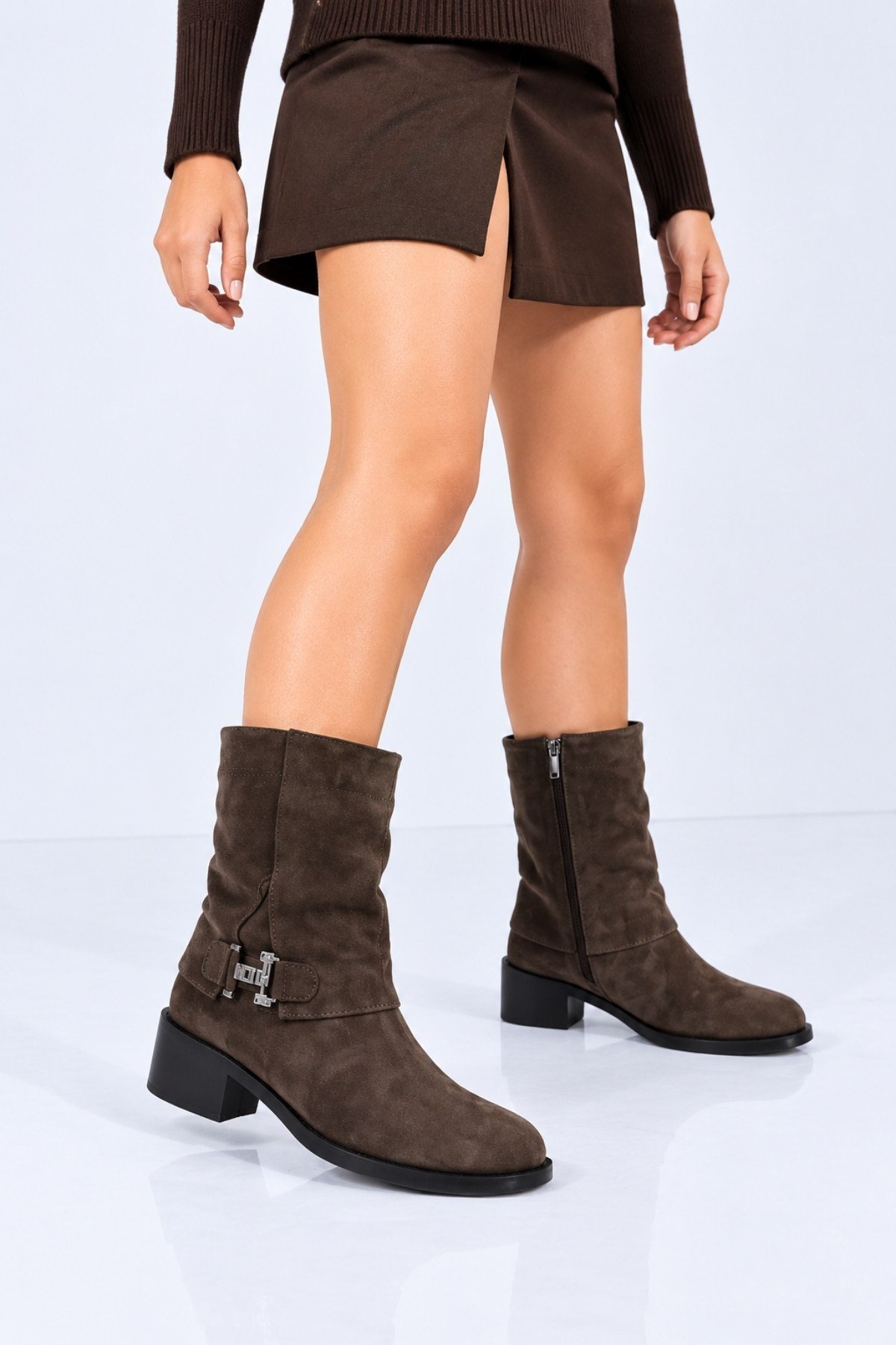 Bestello Bağcıksız Fermuarlı Hakiki Deri Casual Bot 340-5203 Kadın Bot340-5203_ANTRSTSUET_36Casual Boots