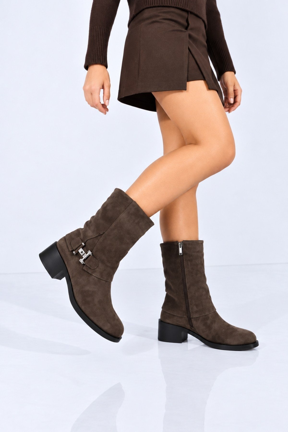 Bestello Bağcıksız Fermuarlı Hakiki Deri Casual Bot 340-5203 Kadın Bot340-5203_ANTRSTSUET_36Casual Boots