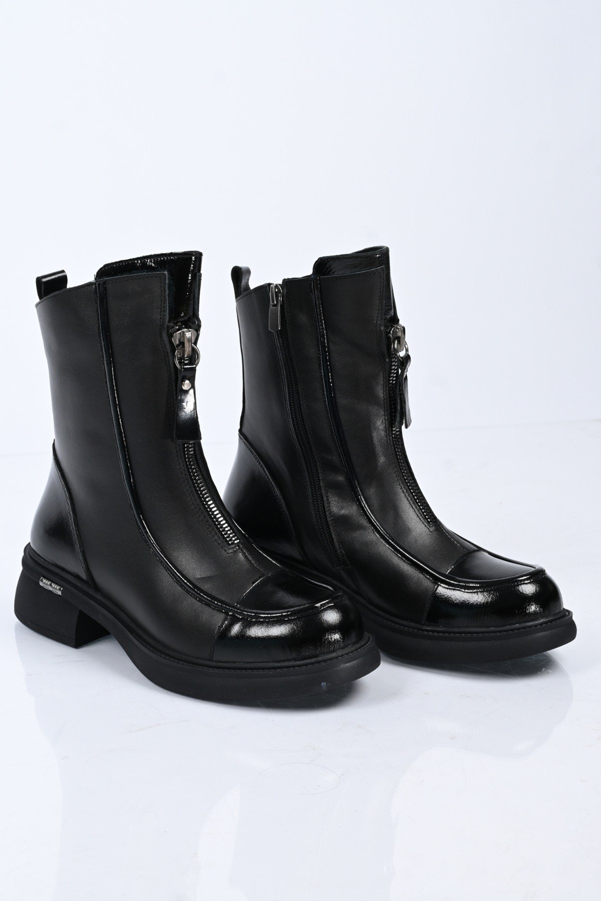 Bestello Bağcıksız Fermuarlı Hakiki Deri Casual Bot 347-7616 Kadın Bot347-7616_SIYAH_36Casual Boots