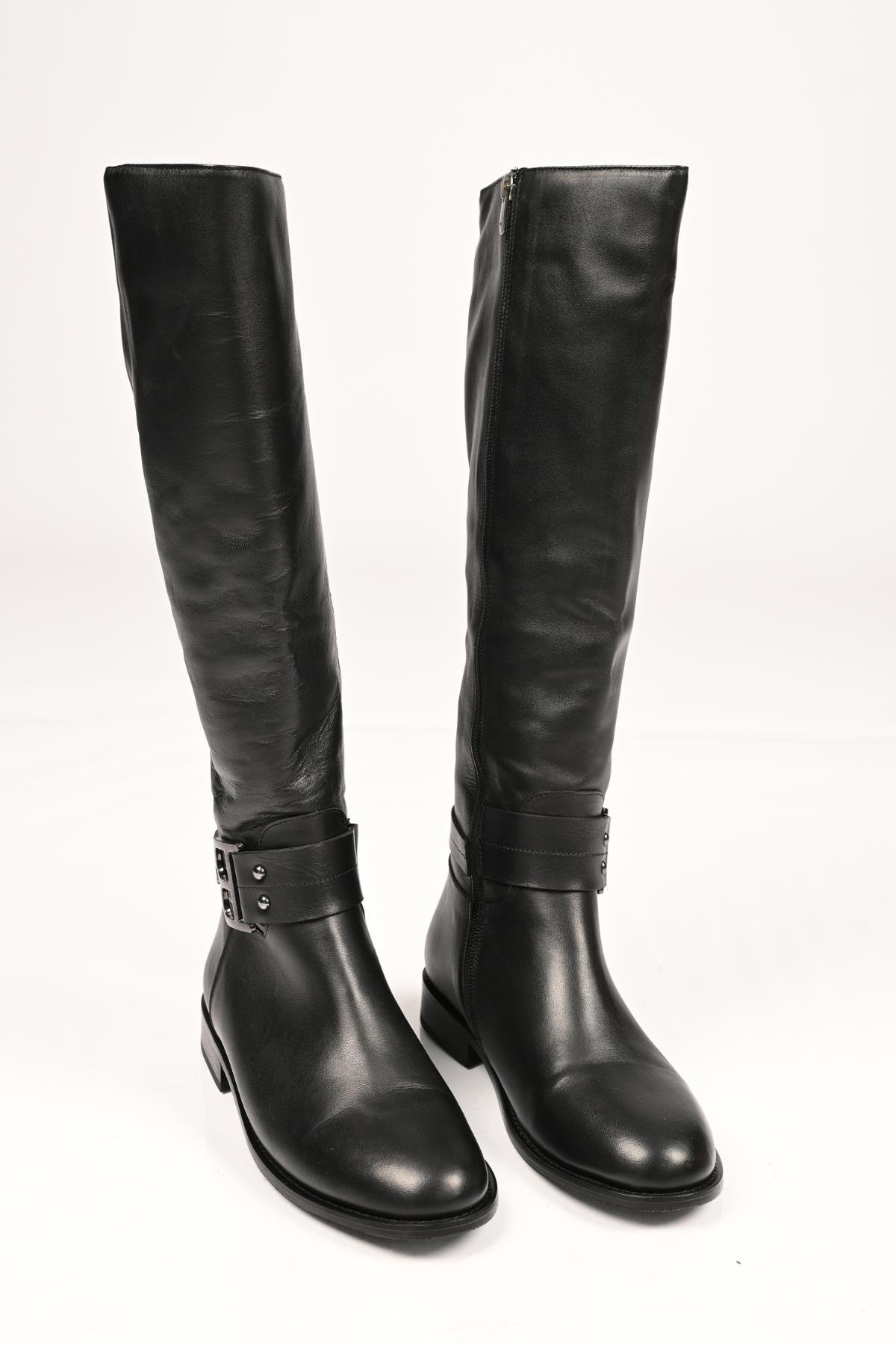 Bestello Bağcıksız Fermuarlı Jurdan Taban Hakiki Deri Çizme 334-2500 Kadın Çizme334-2500_SIYAH_36High Boots