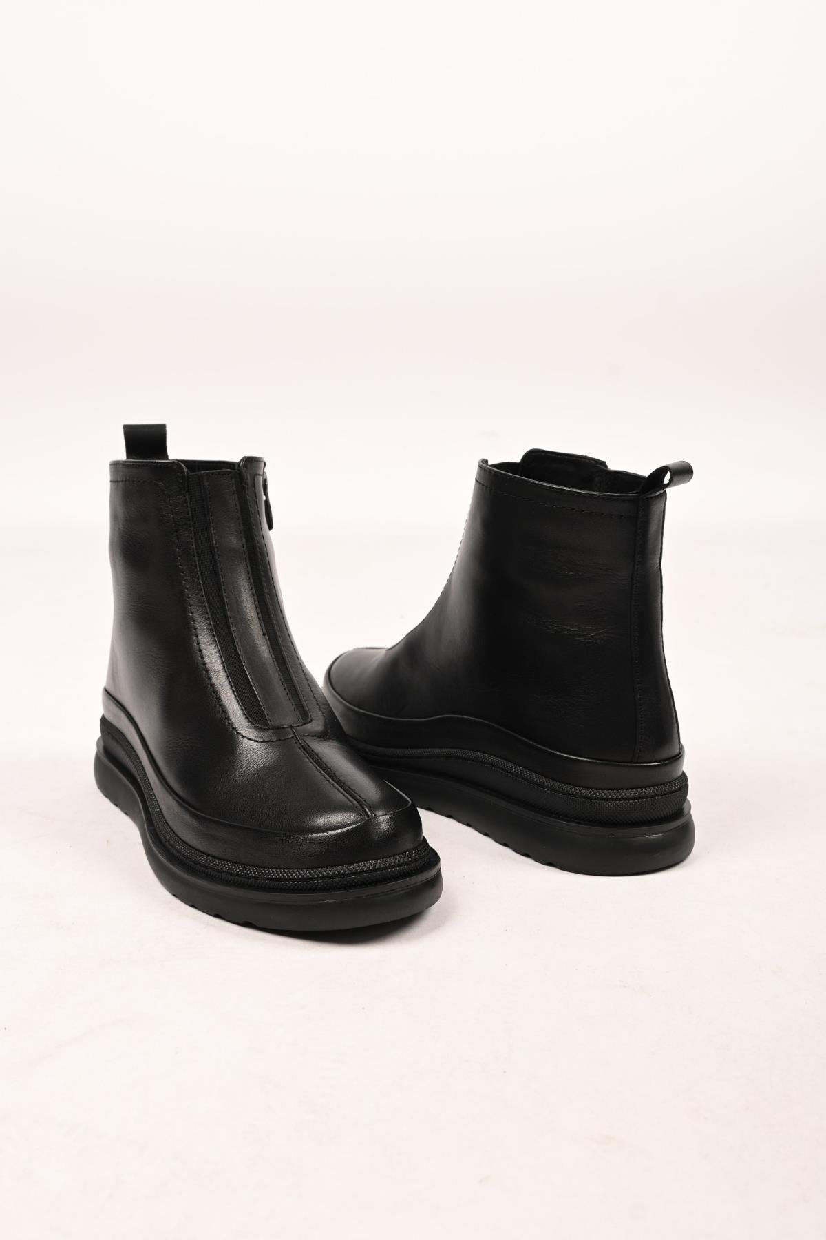 Bestello Bağcıksız Fermuarlı Termo Taban Hakiki Deri Comfort Bot 336-01240 Kadın Bot336-01240_SIYAH_36Comfort(Ortopedik) Bot