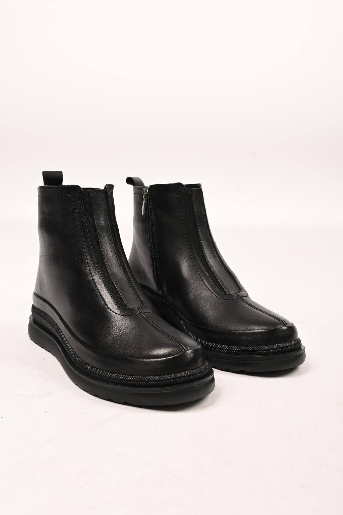 Bestello Bağcıksız Fermuarlı Termo Taban Hakiki Deri Comfort Bot 336-01240 Kadın Bot336-01240_SIYAH_36Comfort(Ortopedik) Bot