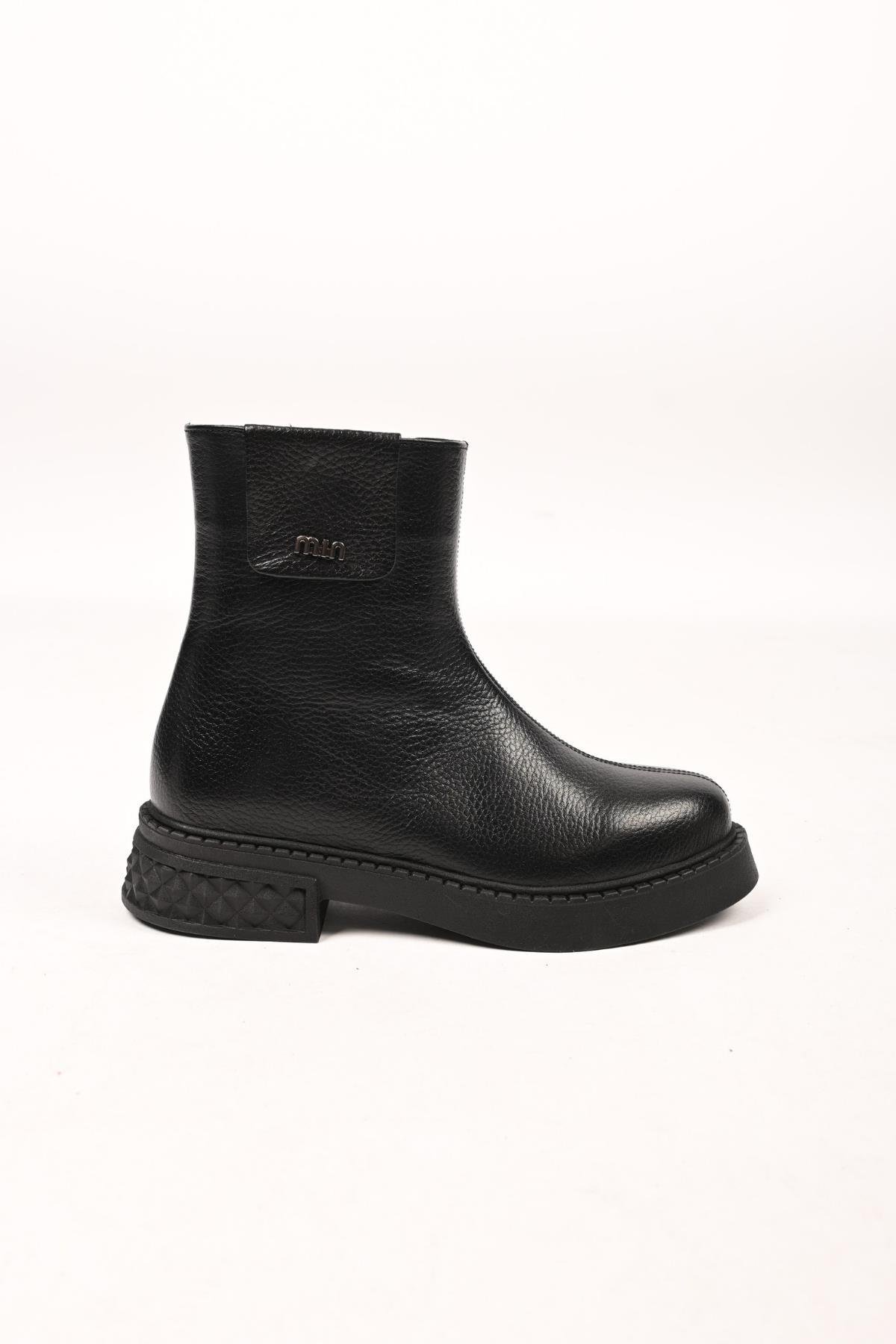 Bestello Bağcıksız Fermuarlı Termo Taban Hakiki Deri Casual Bot 335-004-15 Kadın Bot335-004-15_SIYAH_36Casual Boots