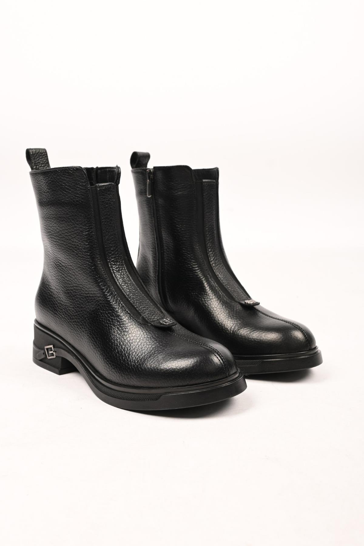 Bestello Bağcıksız Fermuarlı Termo Taban Hakiki Deri Casual Bot 335-662-17 Kadın Bot335-662-17_SIYAH_36Casual Boots