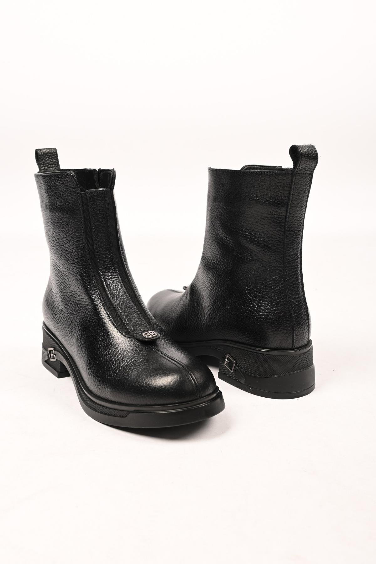 Bestello Bağcıksız Fermuarlı Termo Taban Hakiki Deri Casual Bot 335-662-17 Kadın Bot335-662-17_SIYAH_36Casual Boots