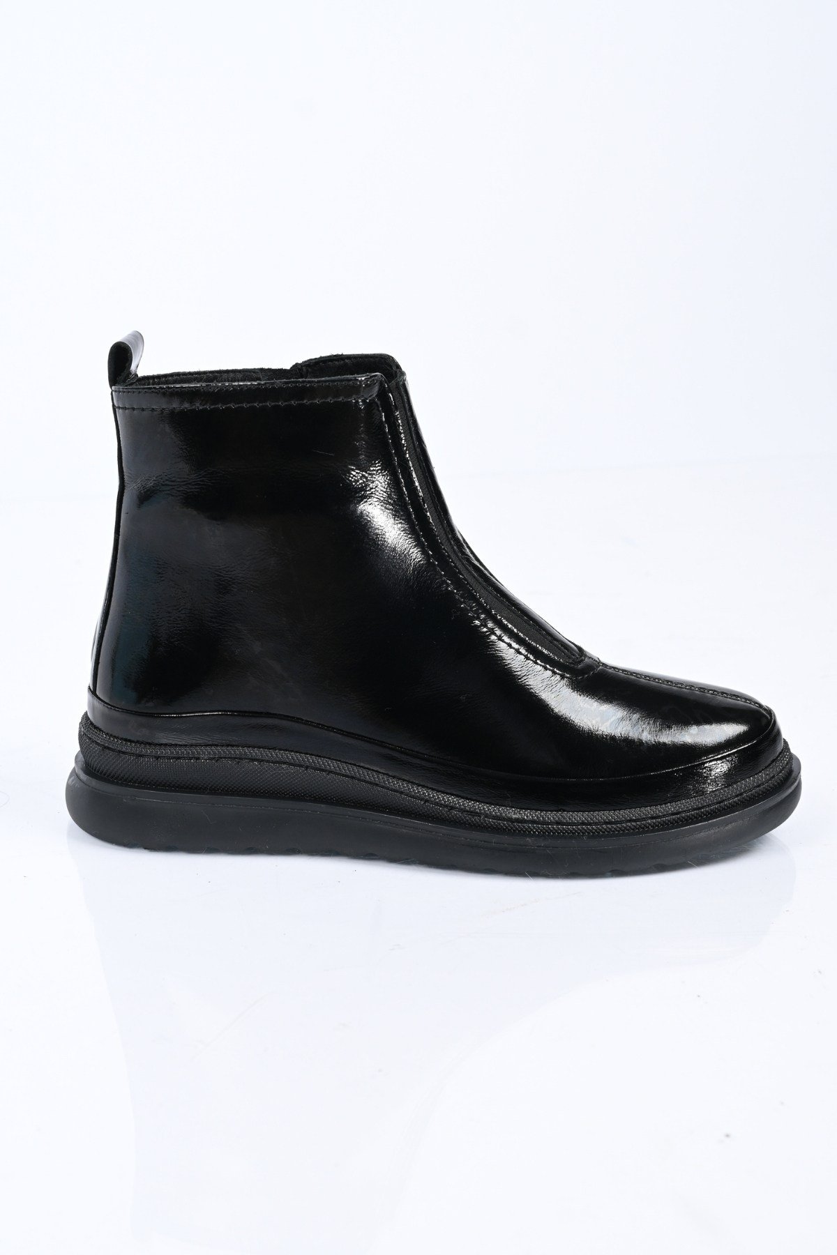 Bestello Bağcıksız Fermuarlı Termo Taban Hakiki Deri Comfort Bot 336-01240 Kadın Bot336-01240_SIYAH RUGA_36Comfort(Ortopedik) Bot
