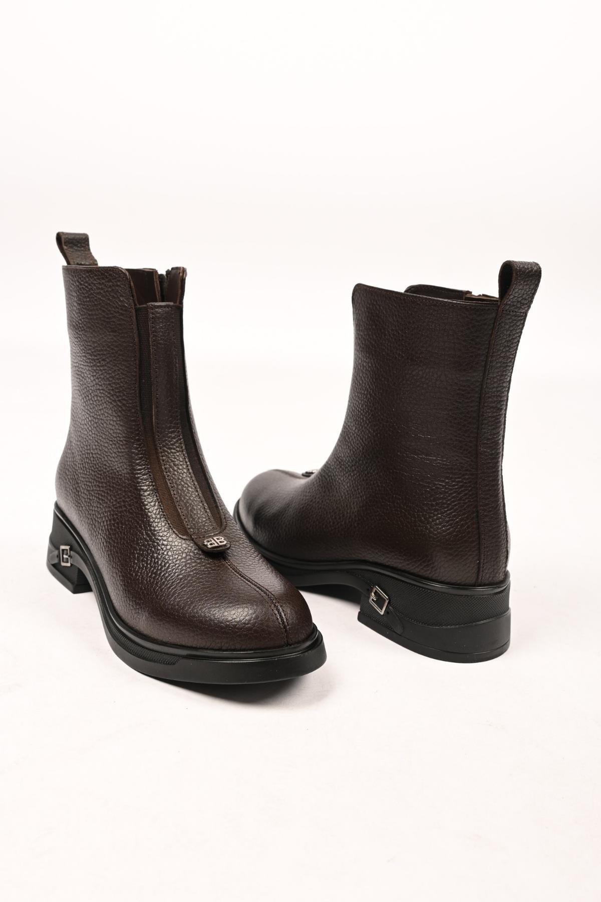 Bestello Bağcıksız Fermuarlı Termo Taban Hakiki Deri Casual Bot 335-662-17 Kadın Bot335-662-17_KAHVE_36Casual Boots