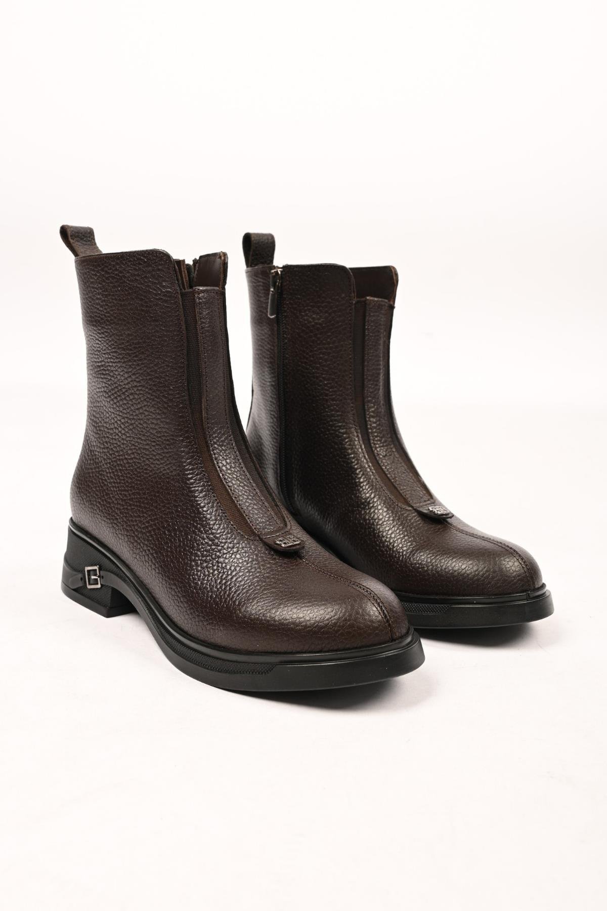 Bestello Bağcıksız Fermuarlı Termo Taban Hakiki Deri Casual Bot 335-662-17 Kadın Bot335-662-17_KAHVE_36Casual Boots