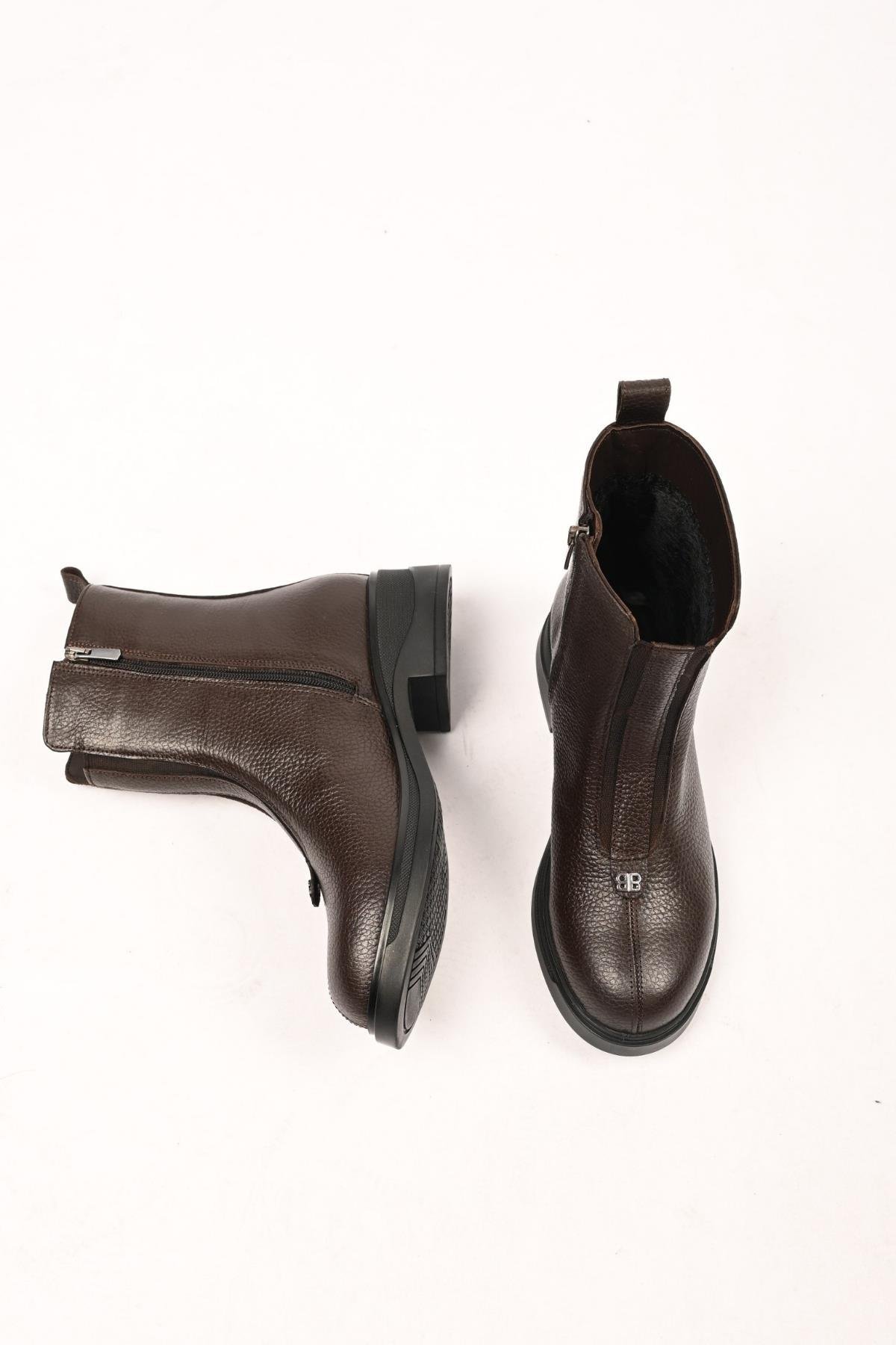 Bestello Bağcıksız Fermuarlı Termo Taban Hakiki Deri Casual Bot 335-662-17 Kadın Bot335-662-17_KAHVE_36Casual Boots