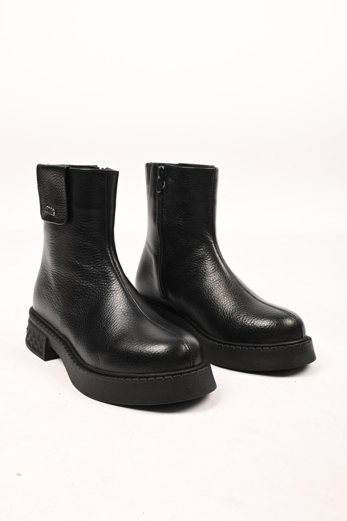 Bestello Bağcıksız Fermuarlı Termo Taban Hakiki Deri Casual Bot 335-004-15 Kadın Bot335-004-15_SIYAH_36Casual Boots