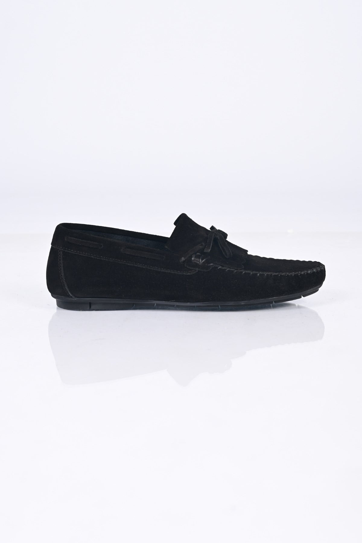 Bestello Bağcıksız Fiyonklu Poliüretan Taban Hakiki Deri Loafer 028-2065 Erkek Ayakkabı028-2065_SIYAH SUET_39Loafer