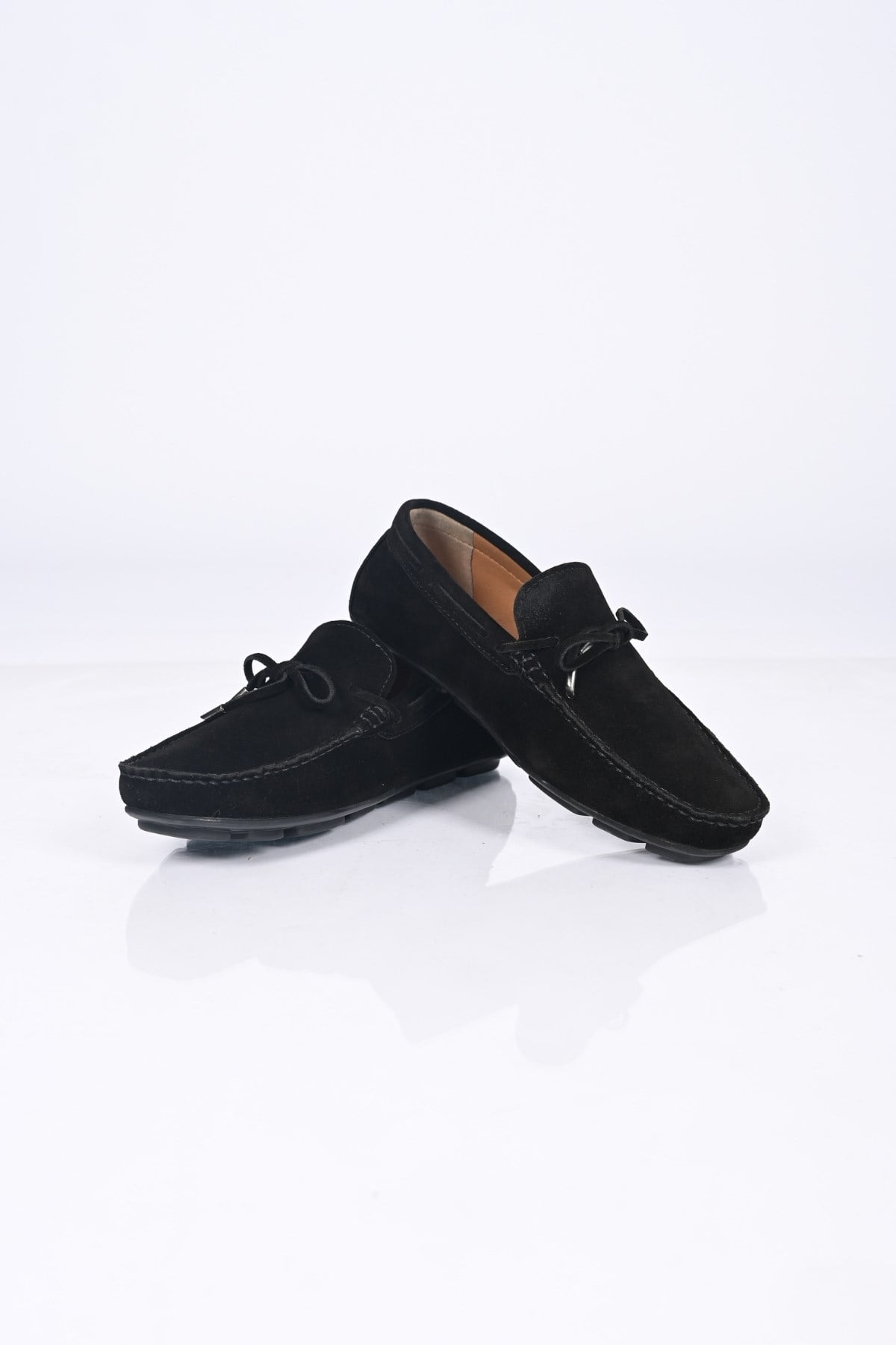 Bestello Bağcıksız Fiyonklu Poliüretan Taban Hakiki Deri Loafer 028-1041 Erkek Ayakkabı028-1041_SIYAH SUET_40Loafer