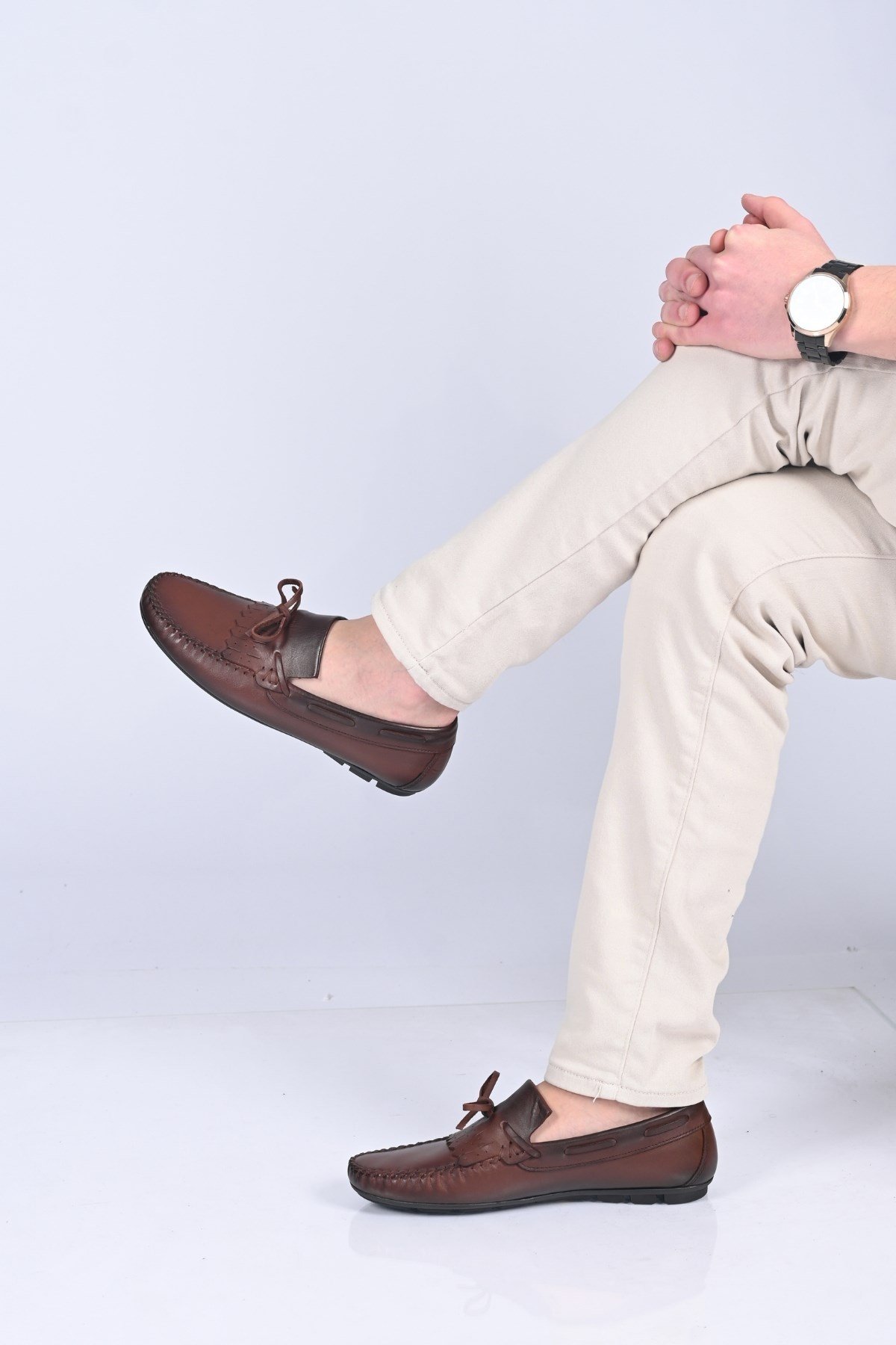 Bestello Bağcıksız Fiyonklu Poliüretan Taban Hakiki Deri Loafer 028-2060-26Y Erkek Ayakkabı028-2060-26Y_KAHVE_39Loafer