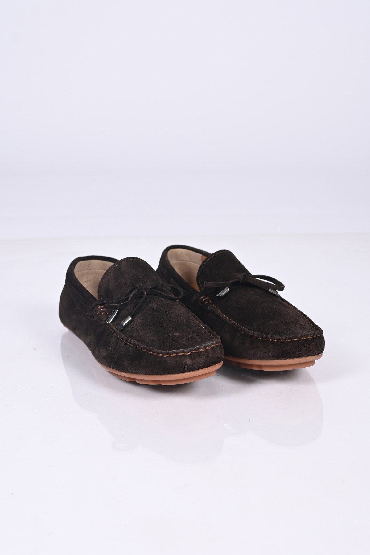 Bestello Bağcıksız Fiyonklu Poliüretan Taban Hakiki Deri Loafer 028-1041 Erkek Ayakkabı028-1041_KAHVE SUET_40Loafer