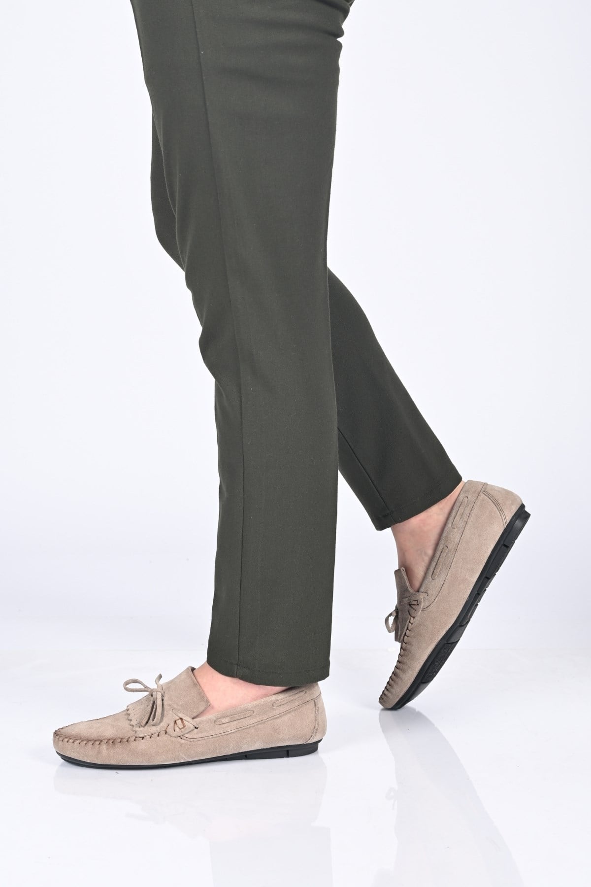 Bestello Bağcıksız Fiyonklu Poliüretan Taban Hakiki Deri Loafer 028-2065 Erkek Ayakkabı028-2065_VIZON SUET_39Loafer