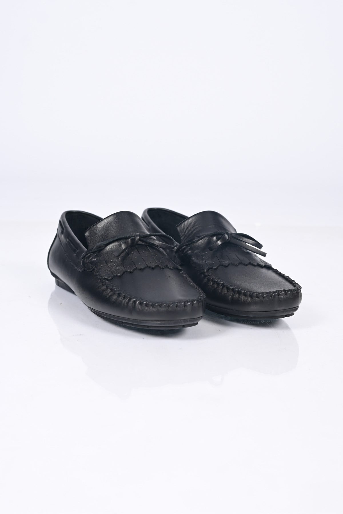 Bestello Bağcıksız Fiyonklu Poliüretan Taban Hakiki Deri Loafer 028-2060-26Y Erkek Ayakkabı028-2060-26Y_SIYAH_39Loafer