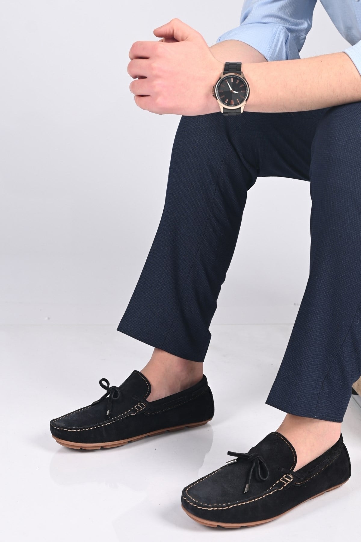 Bestello Bağcıksız Fiyonklu Poliüretan Taban Hakiki Deri Loafer 028-1041 Erkek Ayakkabı028-1041_LACI SUET_40Loafer