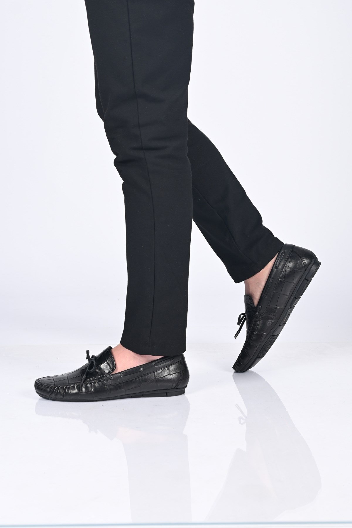 Bestello Bağcıksız Fiyonklu Poliüretan Taban Hakiki Deri Loafer 028-2068-26Y Erkek Ayakkabı028-2068-26Y_SIYAH KROK_39Loafer