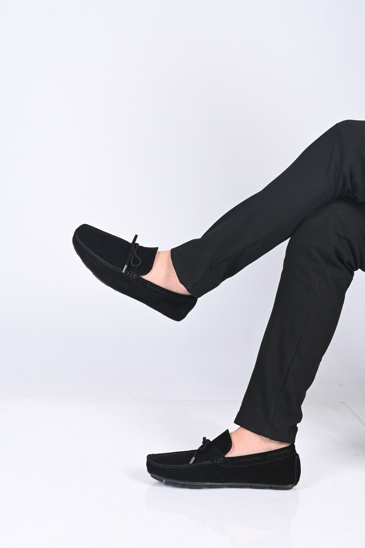 Bestello Bağcıksız Fiyonklu Poliüretan Taban Hakiki Deri Loafer 028-1041 Erkek Ayakkabı028-1041_SIYAH SUET_40Loafer