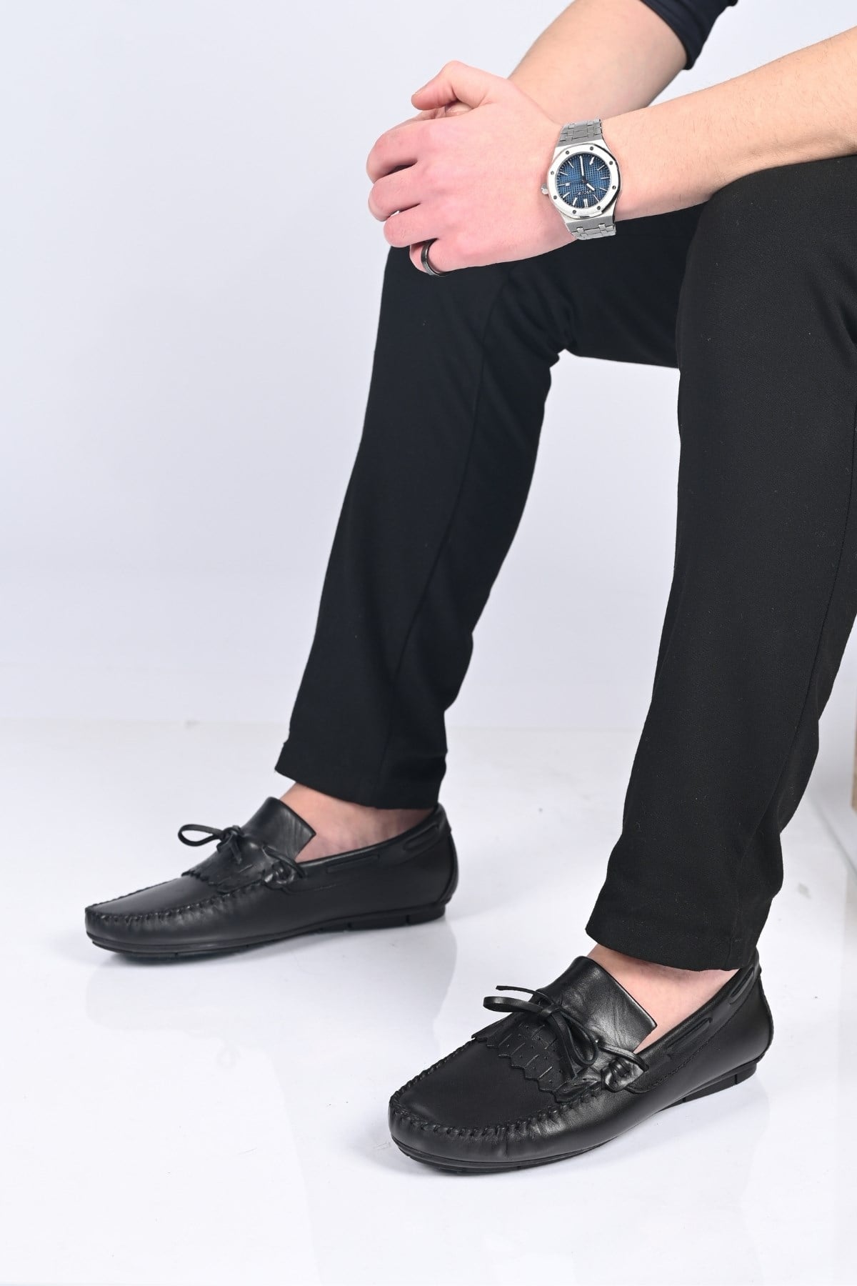 Bestello Bağcıksız Fiyonklu Poliüretan Taban Hakiki Deri Loafer 028-2060-26Y Erkek Ayakkabı028-2060-26Y_SIYAH_39Loafer