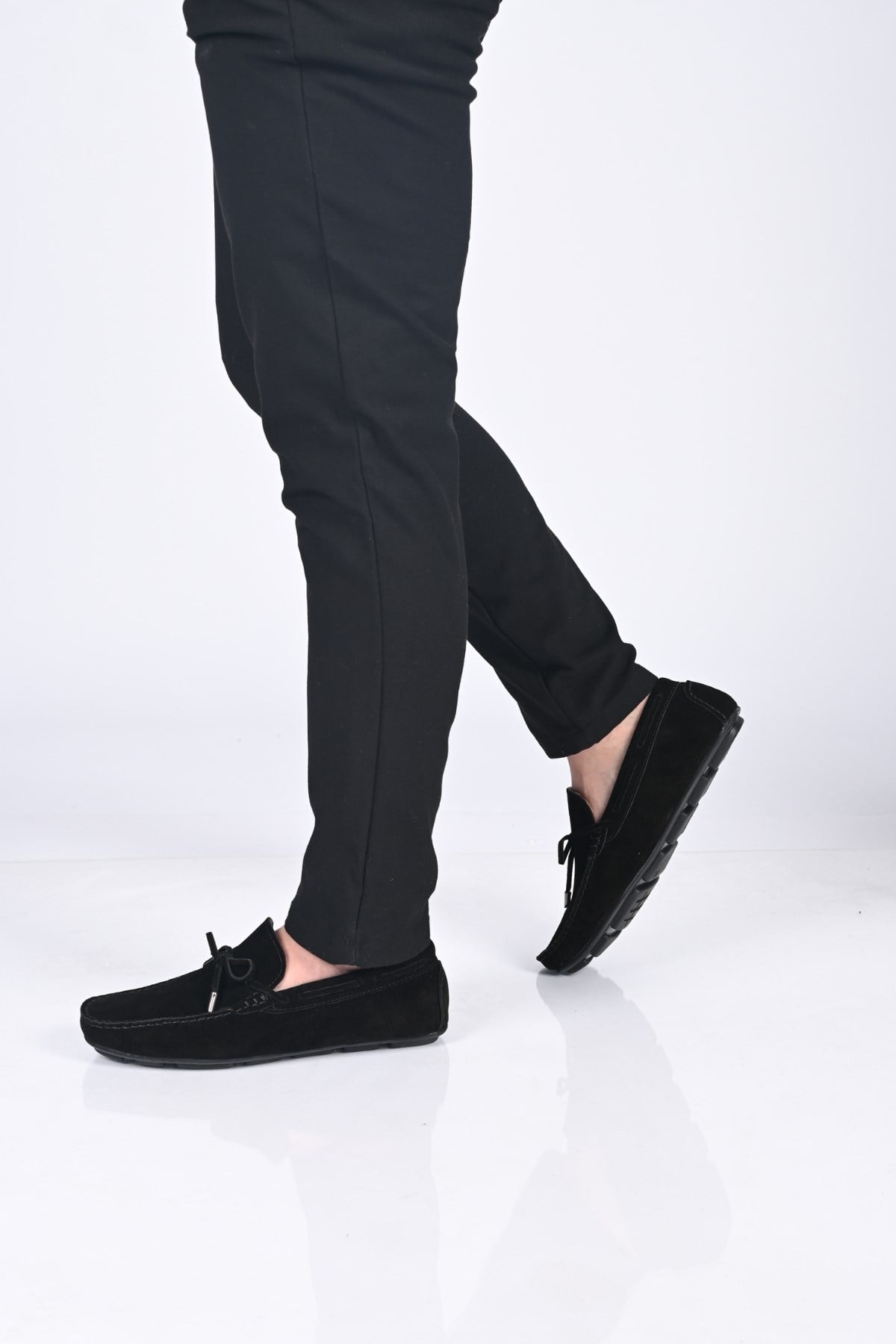 Bestello Bağcıksız Fiyonklu Poliüretan Taban Hakiki Deri Loafer 028-1041 Erkek Ayakkabı028-1041_SIYAH SUET_40Loafer