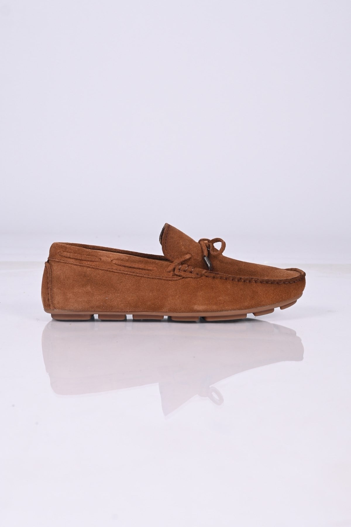 Bestello Bağcıksız Fiyonklu Poliüretan Taban Hakiki Deri Loafer 028-1041 Erkek Ayakkabı028-1041_TABA SUET_40Loafer