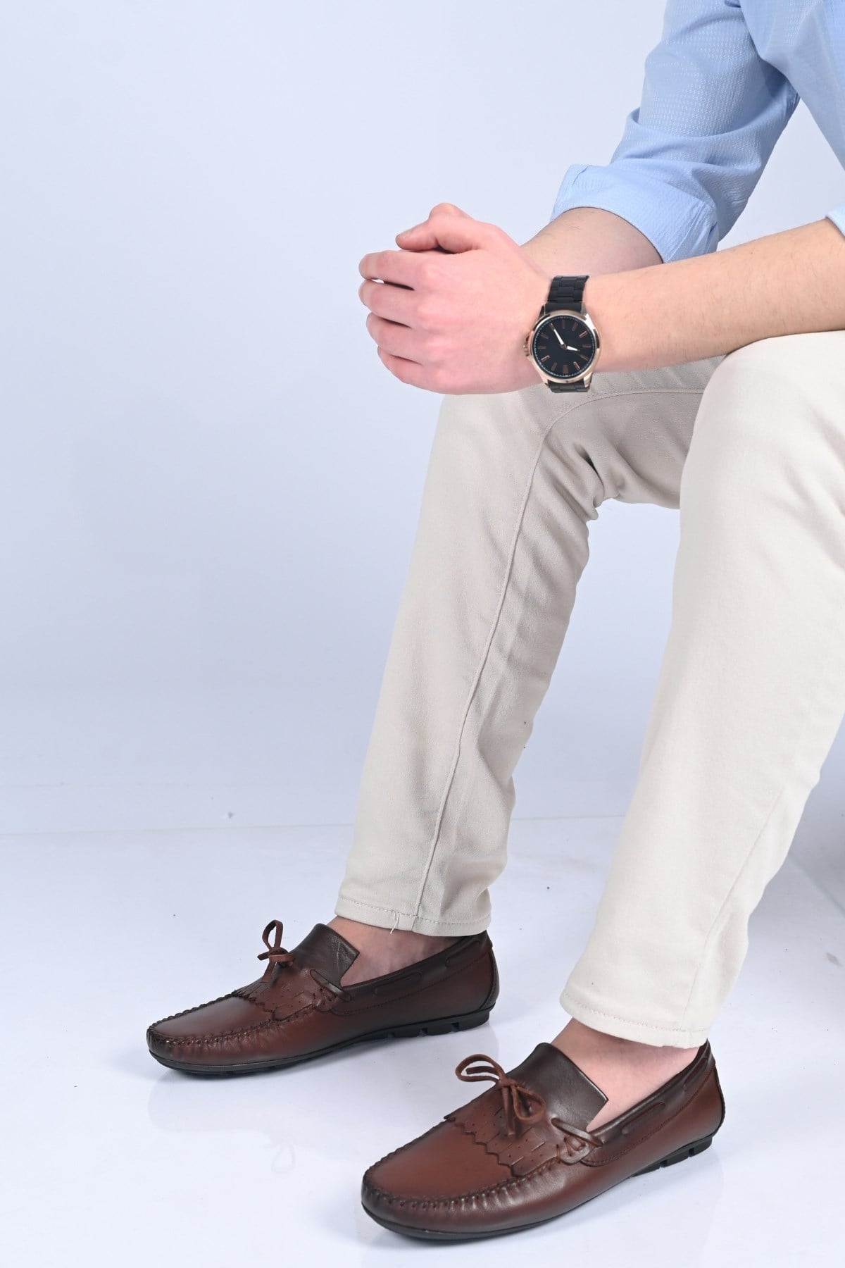 Bestello Bağcıksız Fiyonklu Poliüretan Taban Hakiki Deri Loafer 028-2060-26Y Erkek Ayakkabı028-2060-26Y_KAHVE_39Loafer