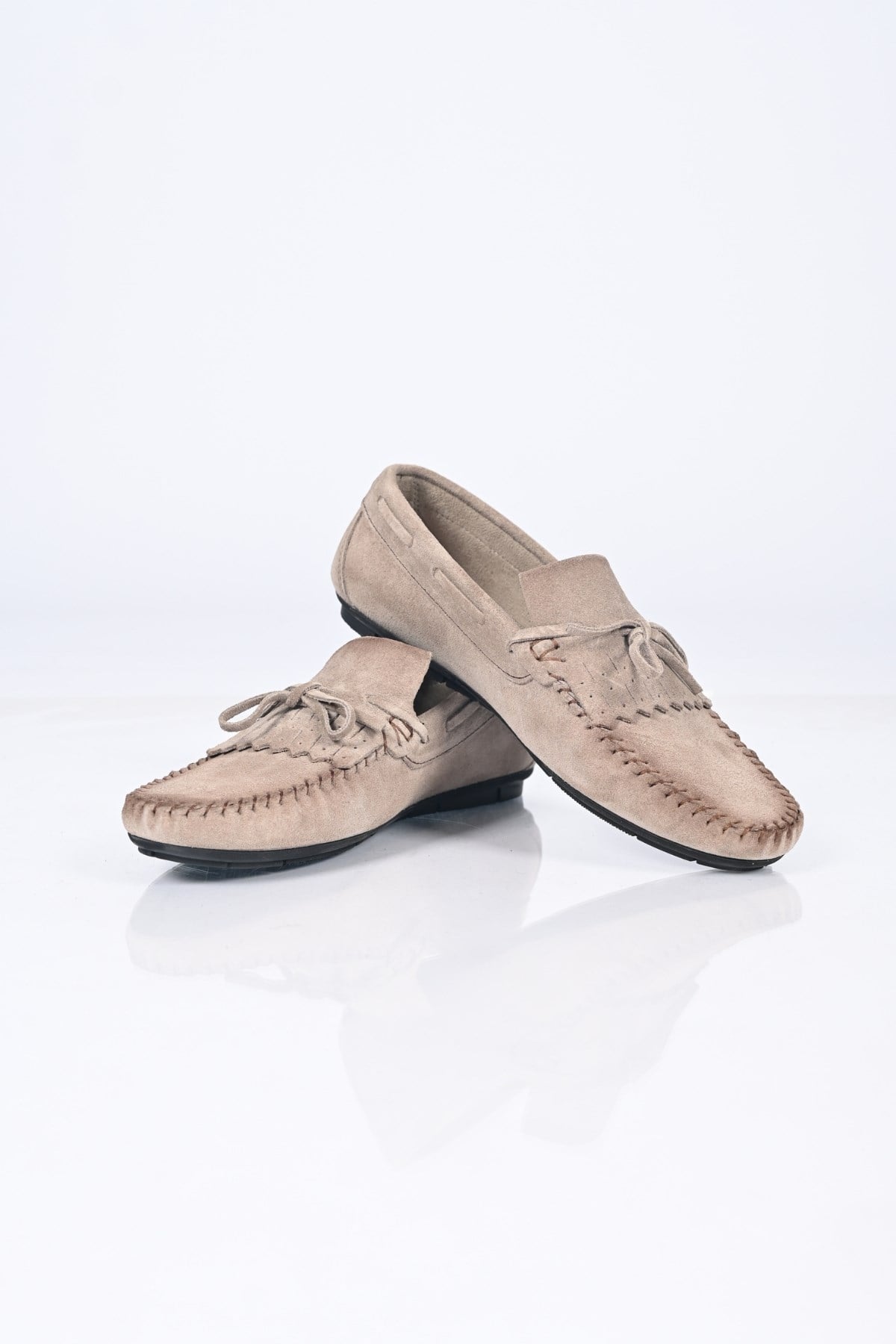 Bestello Bağcıksız Fiyonklu Poliüretan Taban Hakiki Deri Loafer 028-2065 Erkek Ayakkabı028-2065_VIZON SUET_39Loafer