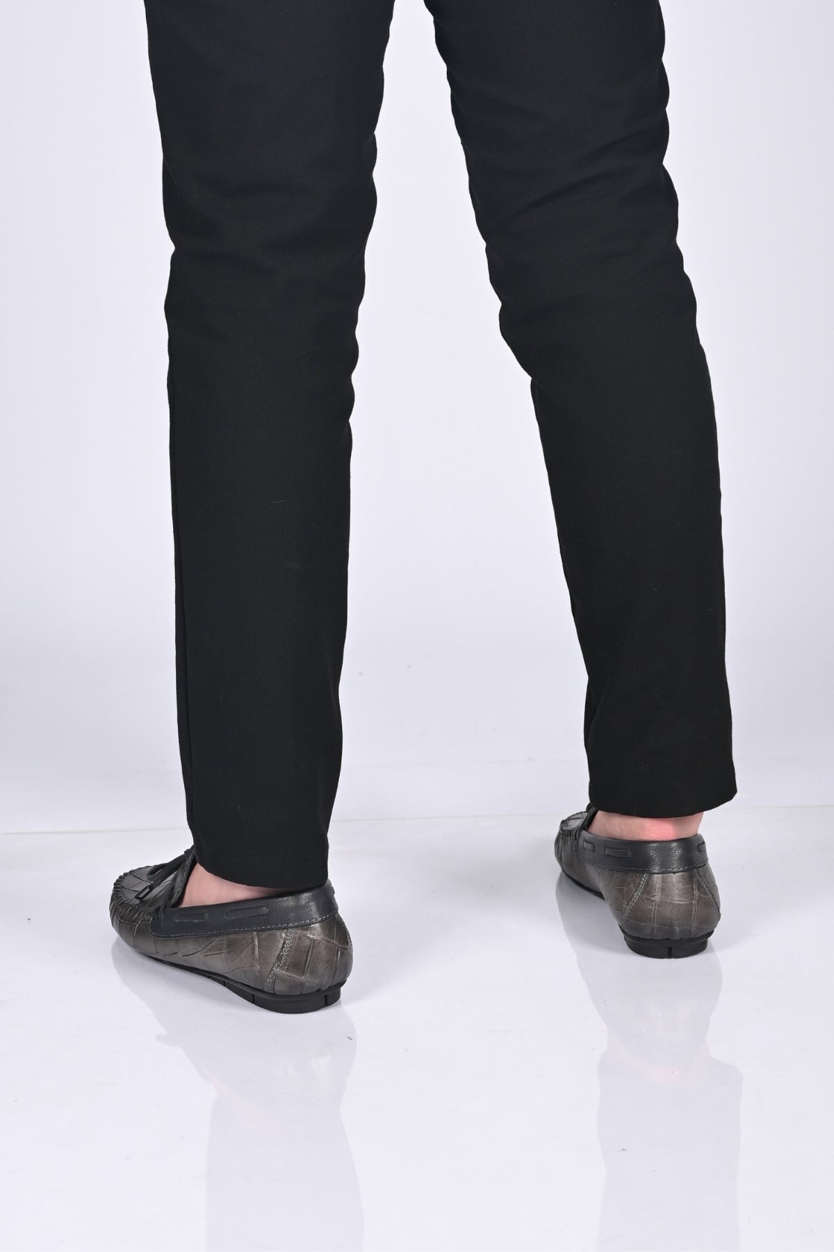 Bestello Bağcıksız Fiyonklu Poliüretan Taban Hakiki Deri Loafer 028-2068-26Y Erkek Ayakkabı028-2068-26Y_GRI KROKO_39Loafer