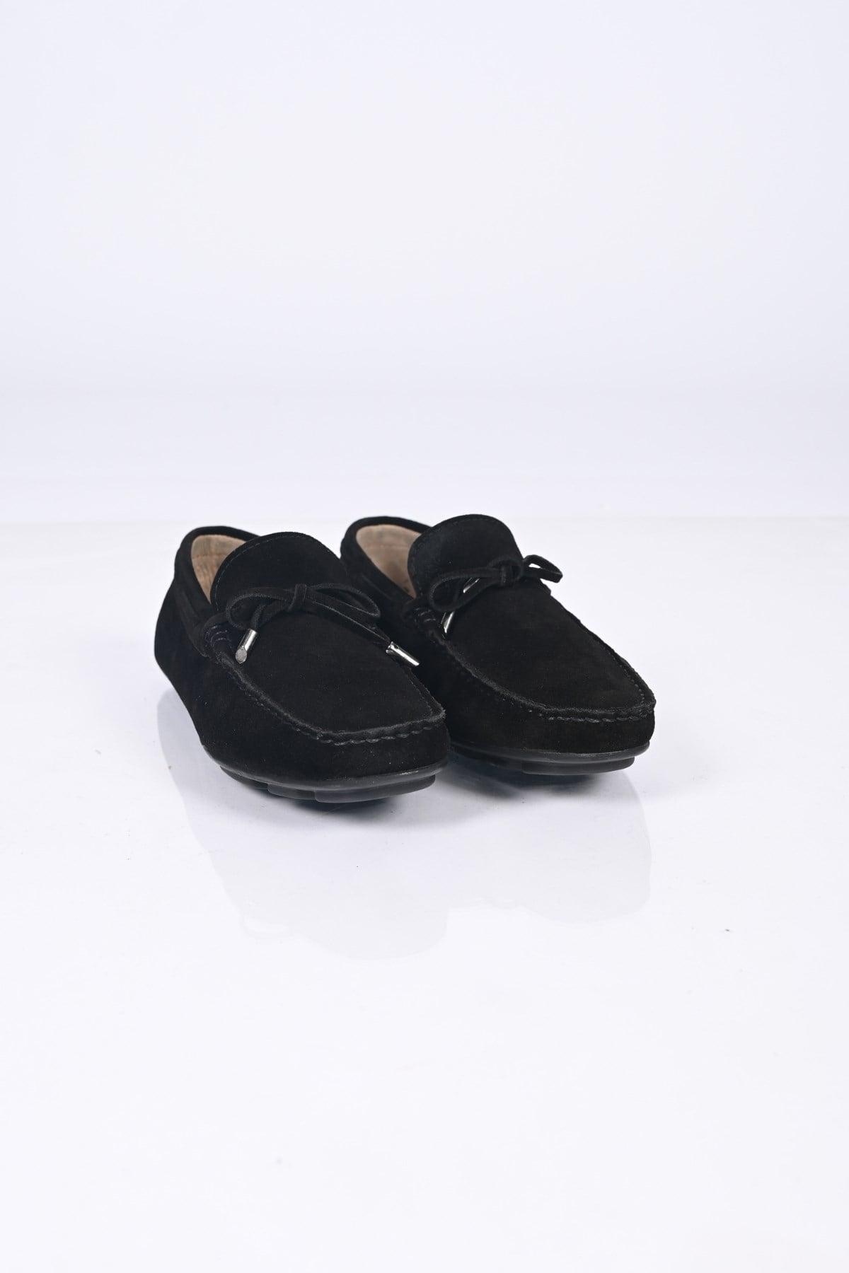 Bestello Bağcıksız Fiyonklu Poliüretan Taban Hakiki Deri Loafer 028-1041 Erkek Ayakkabı028-1041_SIYAH SUET_40Loafer