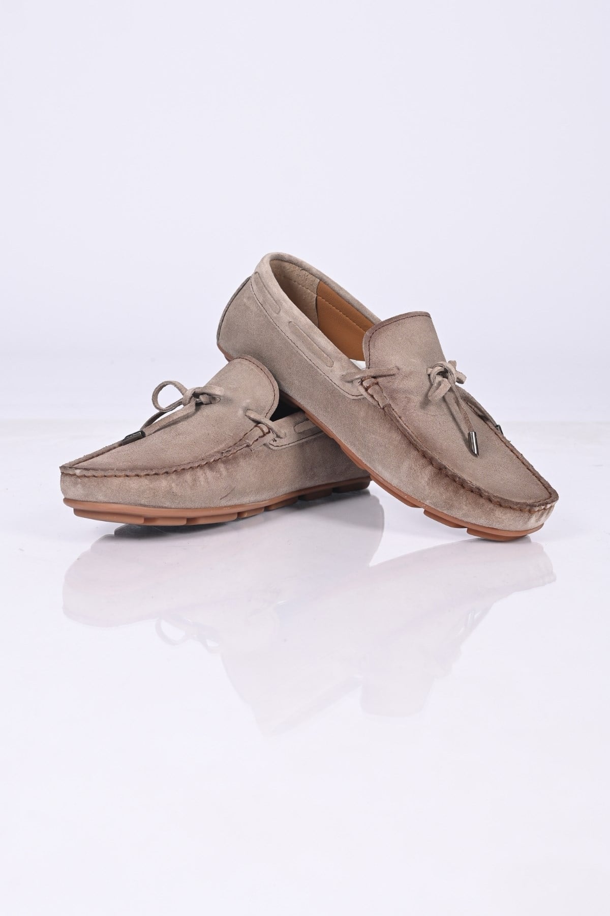Bestello Bağcıksız Fiyonklu Poliüretan Taban Hakiki Deri Loafer 028-1041 Erkek Ayakkabı028-1041_VIZON SUET_40Loafer