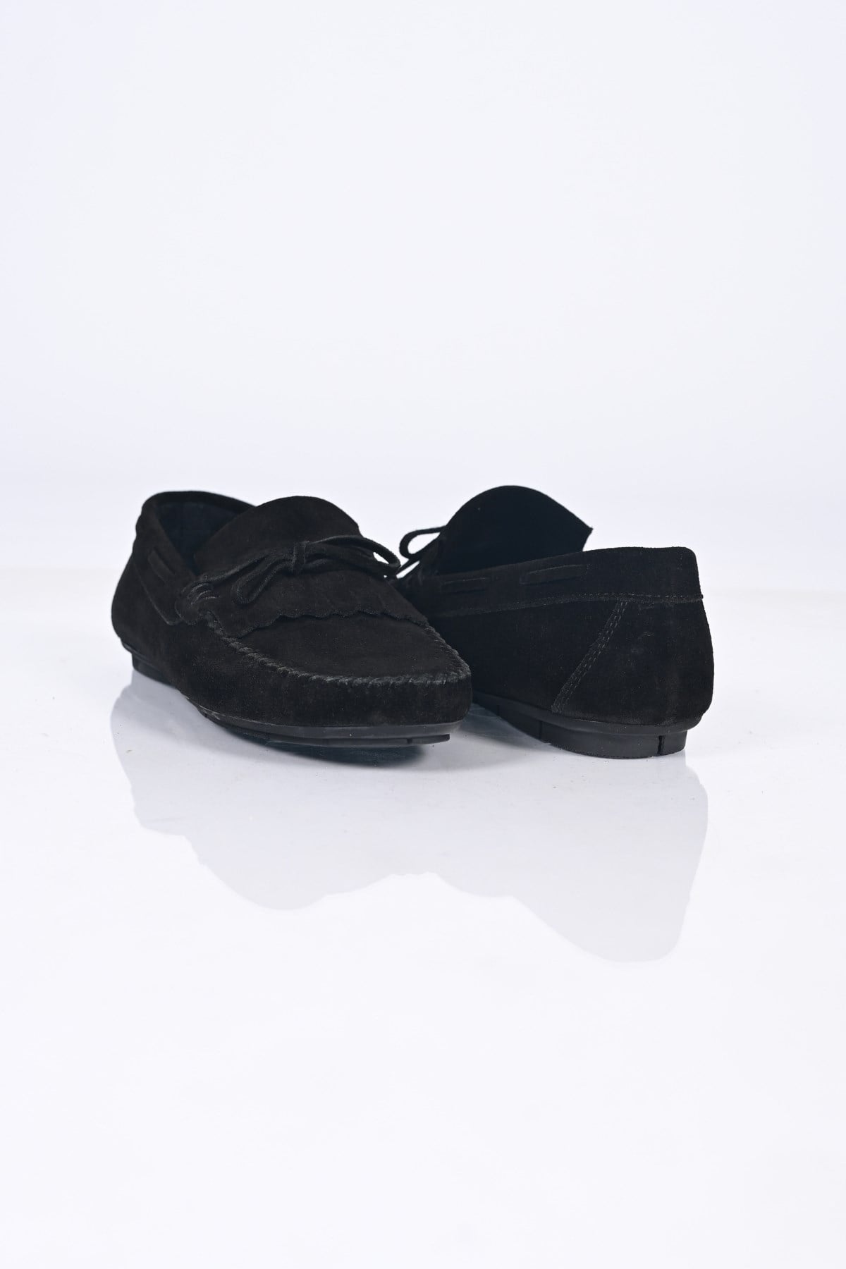 Bestello Bağcıksız Fiyonklu Poliüretan Taban Hakiki Deri Loafer 028-2065 Erkek Ayakkabı028-2065_SIYAH SUET_39Loafer