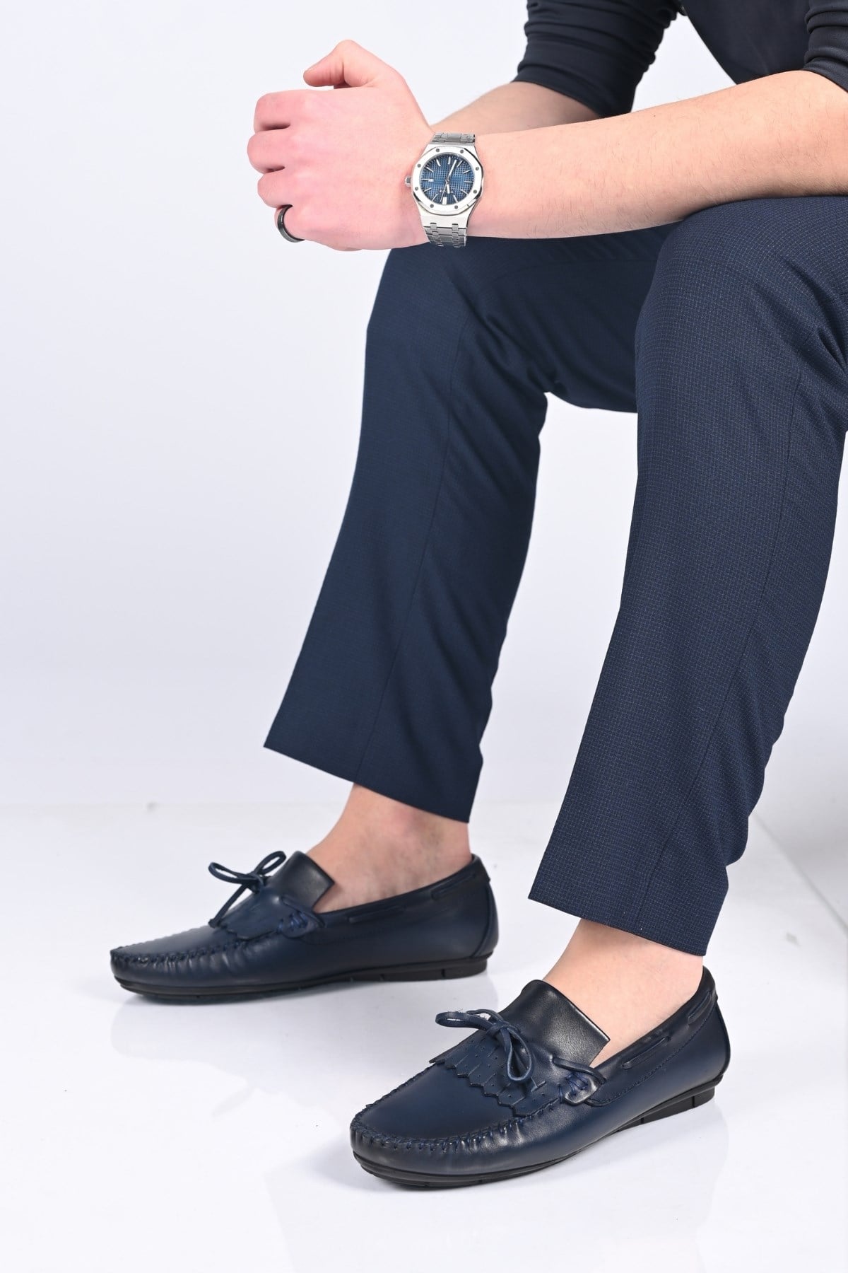 Bestello Bağcıksız Fiyonklu Poliüretan Taban Hakiki Deri Loafer 028-2060-26Y Erkek Ayakkabı028-2060-26Y_LACI_39Loafer
