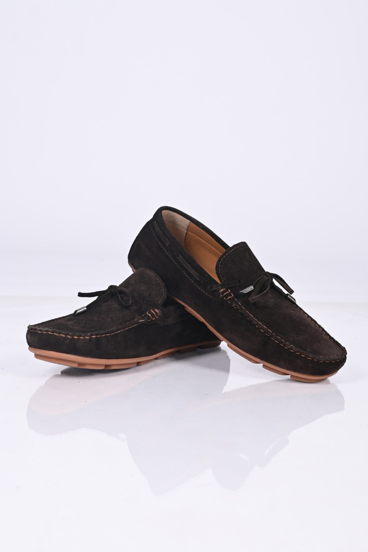 Bestello Bağcıksız Fiyonklu Poliüretan Taban Hakiki Deri Loafer 028-1041 Erkek Ayakkabı028-1041_KAHVE SUET_40Loafer