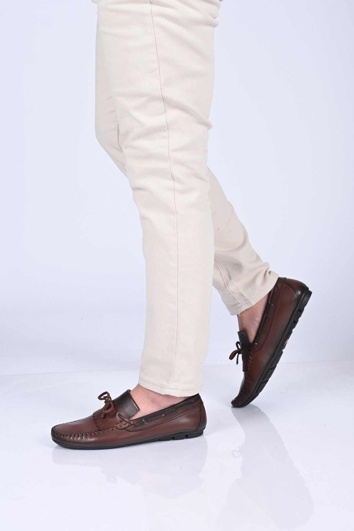 Bestello Bağcıksız Fiyonklu Poliüretan Taban Hakiki Deri Loafer 028-2060-26Y Erkek Ayakkabı028-2060-26Y_KAHVE_39Loafer