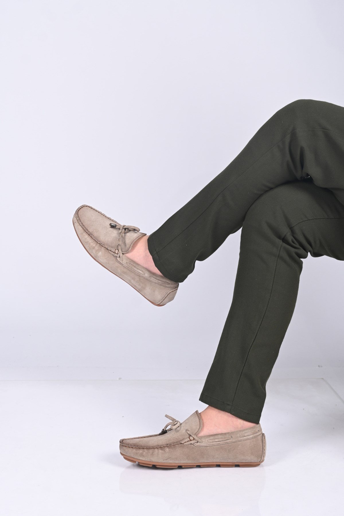 Bestello Bağcıksız Fiyonklu Poliüretan Taban Hakiki Deri Loafer 028-1041 Erkek Ayakkabı028-1041_VIZON SUET_40Loafer