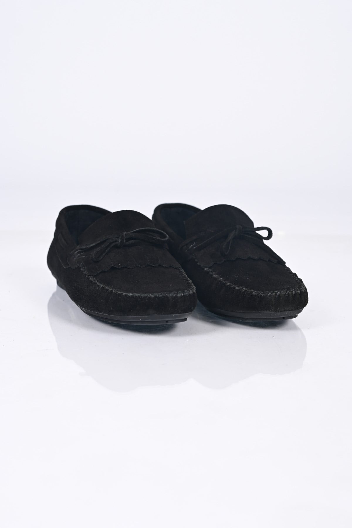 Bestello Bağcıksız Fiyonklu Poliüretan Taban Hakiki Deri Loafer 028-2065 Erkek Ayakkabı028-2065_SIYAH SUET_39Loafer