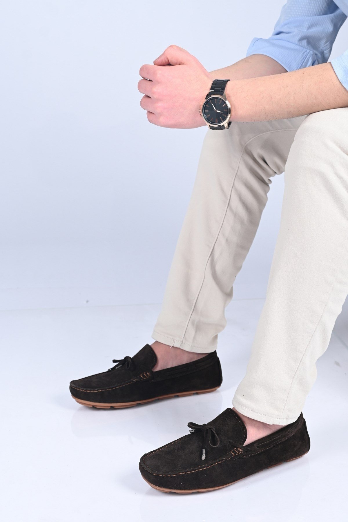 Bestello Bağcıksız Fiyonklu Poliüretan Taban Hakiki Deri Loafer 028-1041 Erkek Ayakkabı028-1041_KAHVE SUET_40Loafer
