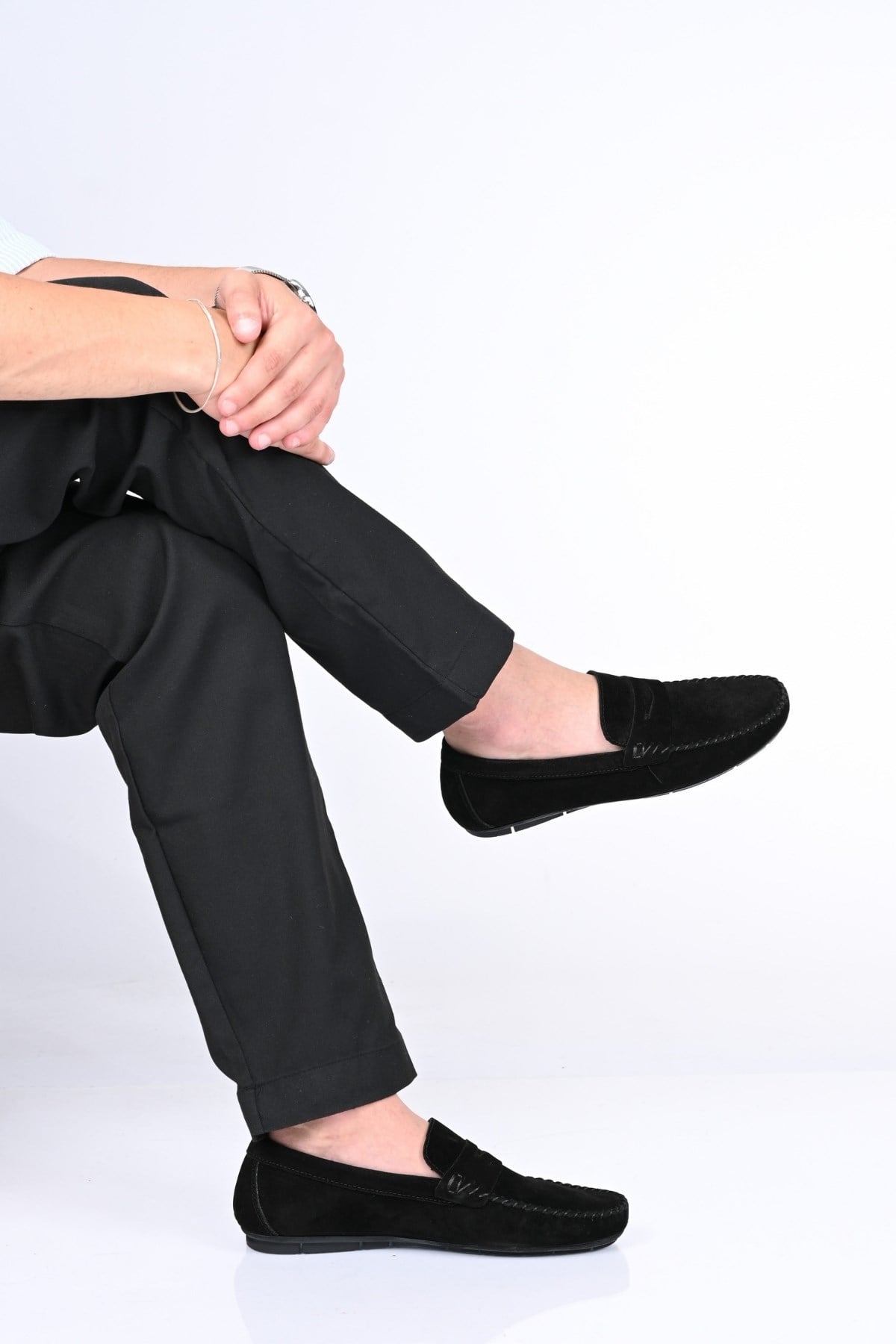 Bestello Bağcıksız Hakiki Deri Loafer 028-2020 Erkek Ayakkabı028-2020_SIYAH SUET_39Loafers