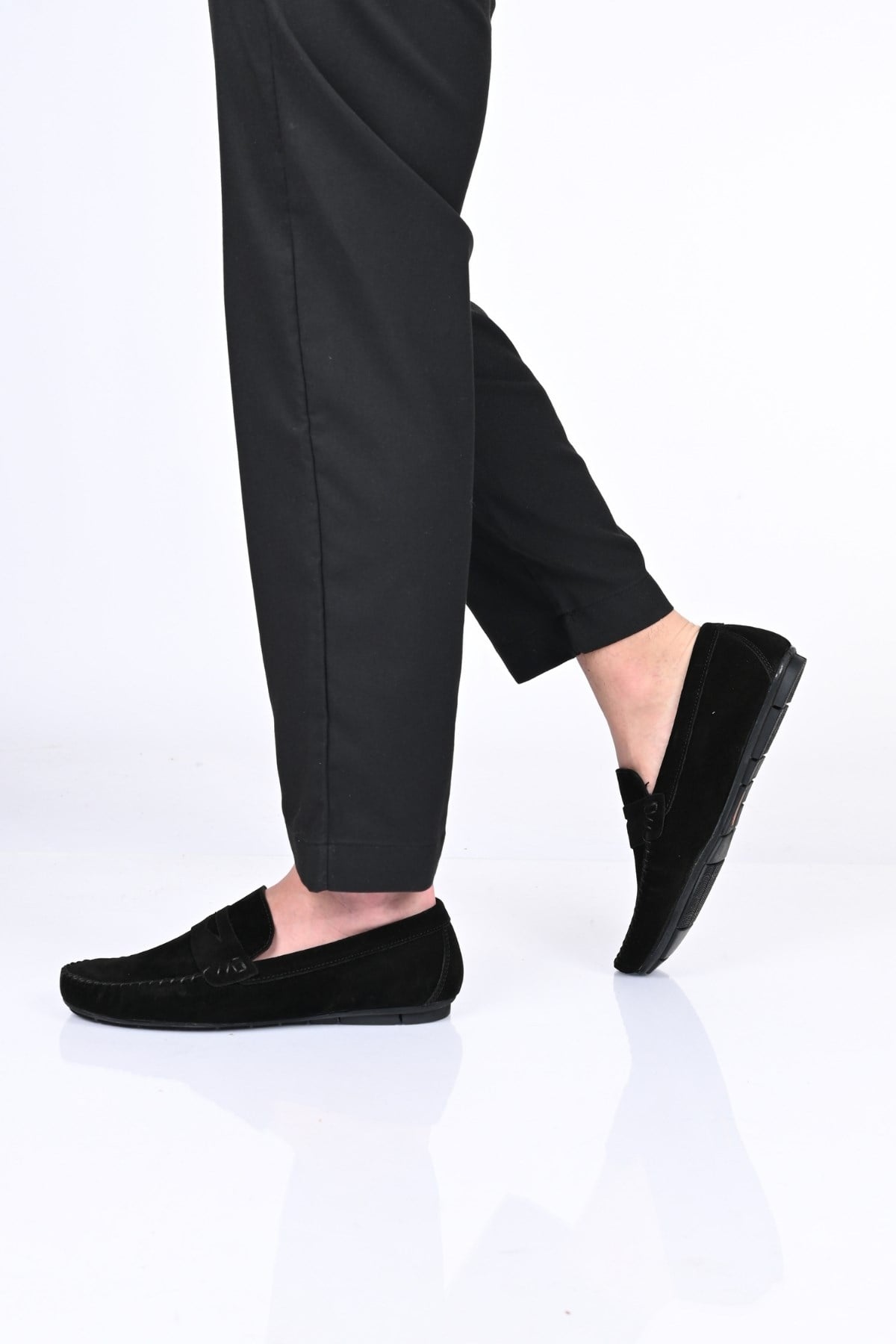Bestello Bağcıksız Hakiki Deri Loafer 028-2020 Erkek Ayakkabı028-2020_SIYAH SUET_39Loafers